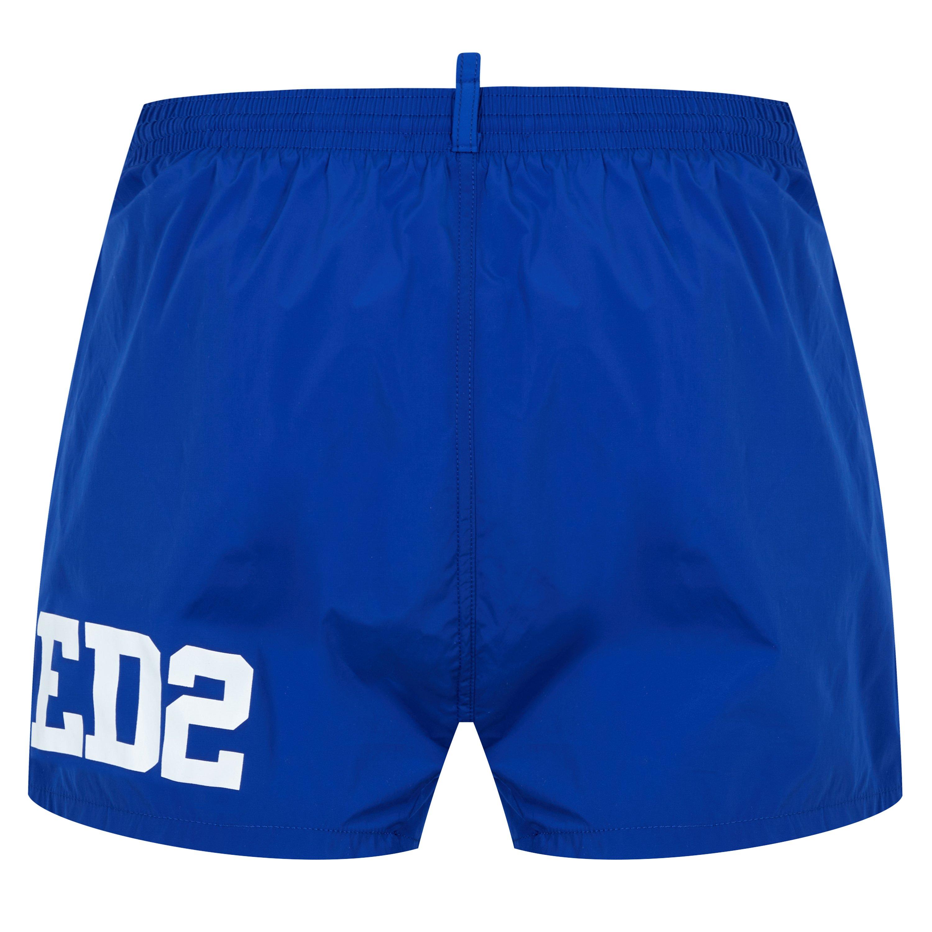 Blue/White - DSquared2 - Men's Varsity Logo Swim Shorts - 2