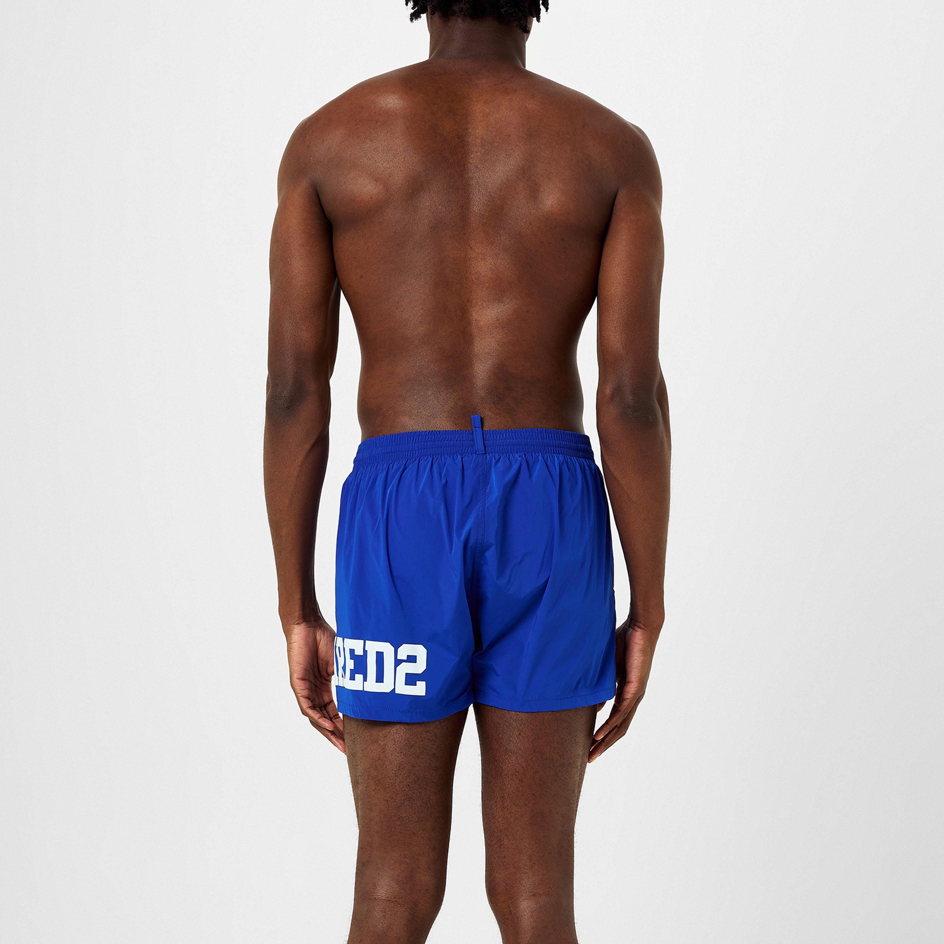 Blue/White - DSquared2 - Men's Varsity Logo Swim Shorts - 4