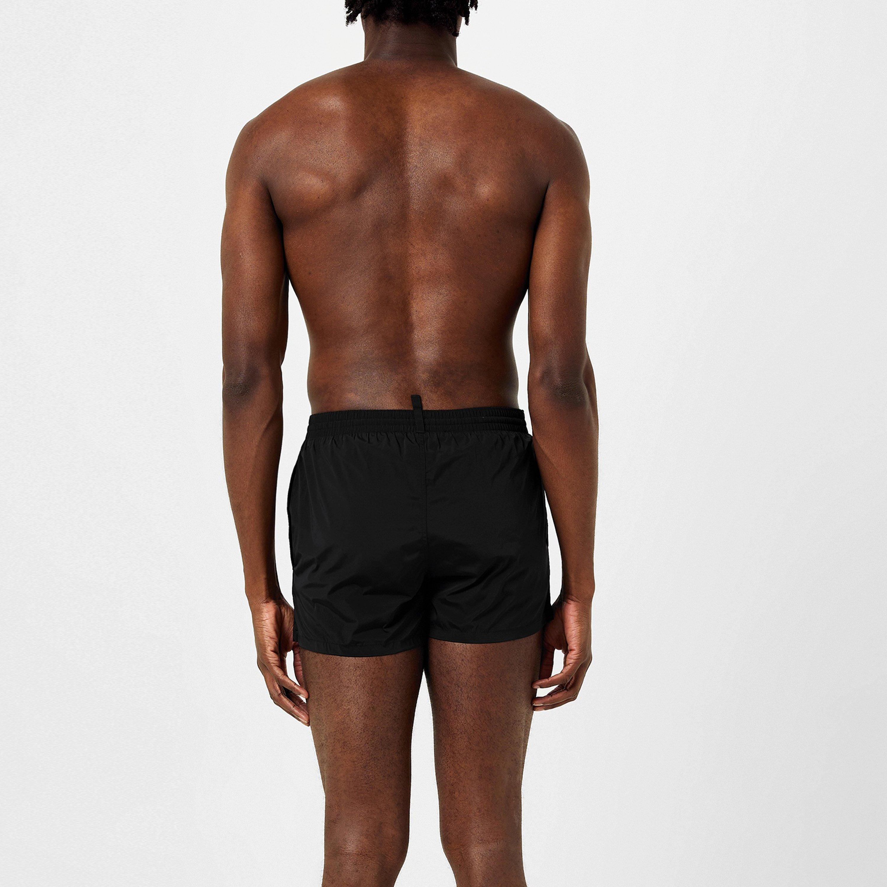 Black/Red - DSquared2 - Men's Maple Side Logo Swim Shorts - 4