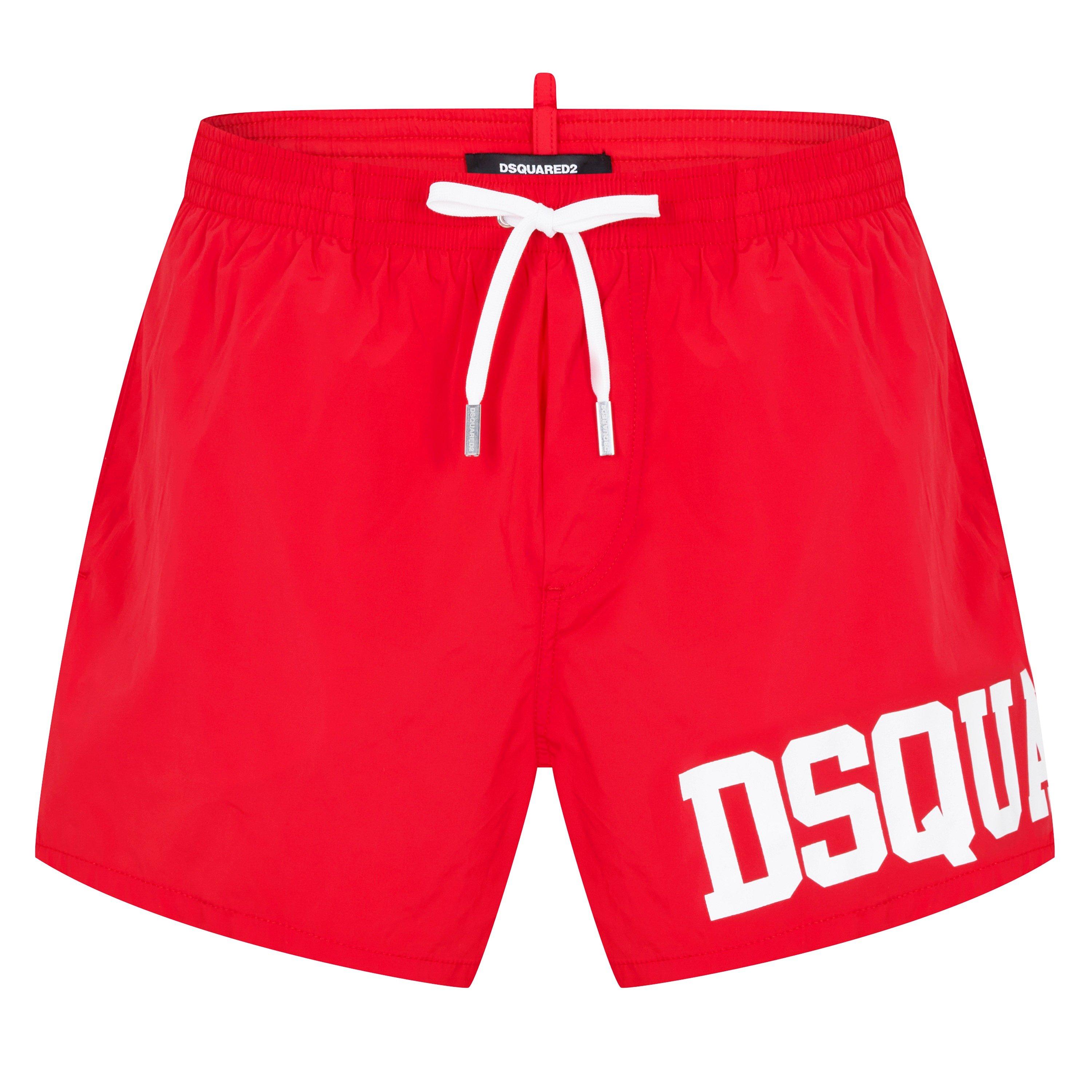 Red/White - DSquared2 - Men's Varsity Logo Swim Shorts - 5