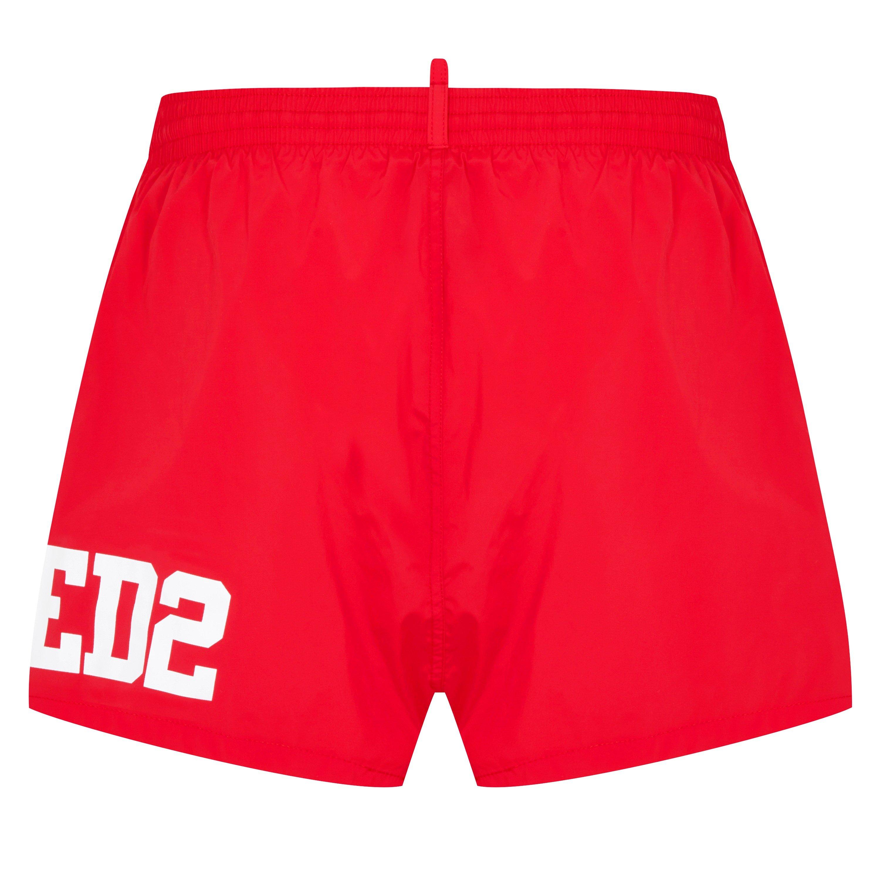 Red/White - DSquared2 - Men's Varsity Logo Swim Shorts - 6