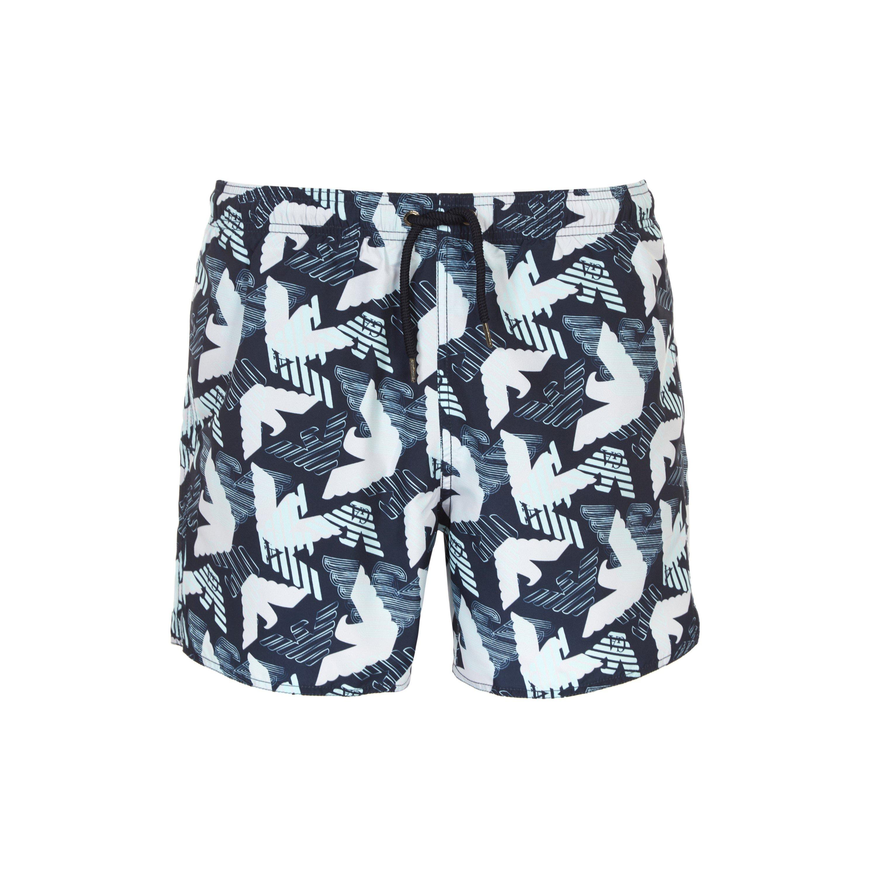 Blu/Navy - Emporio Armani - Men's Woven Swim Shorts - 2