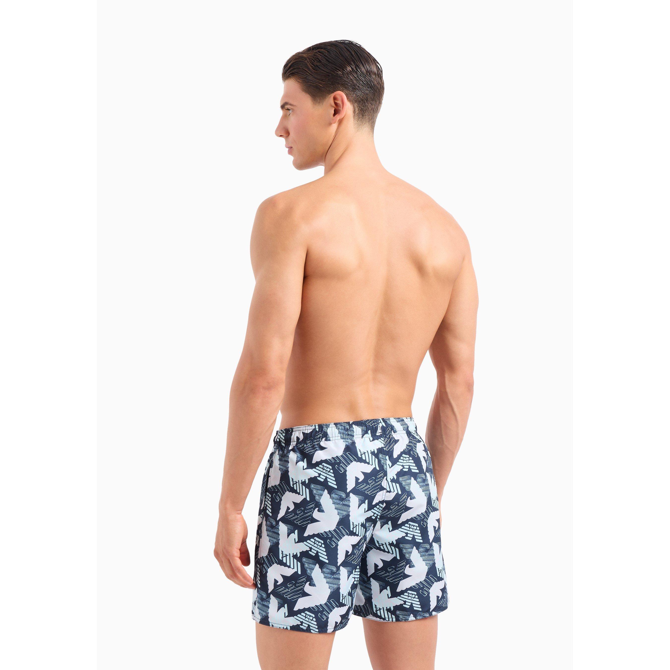 Blu/Navy - Emporio Armani - Men's Woven Swim Shorts - 6
