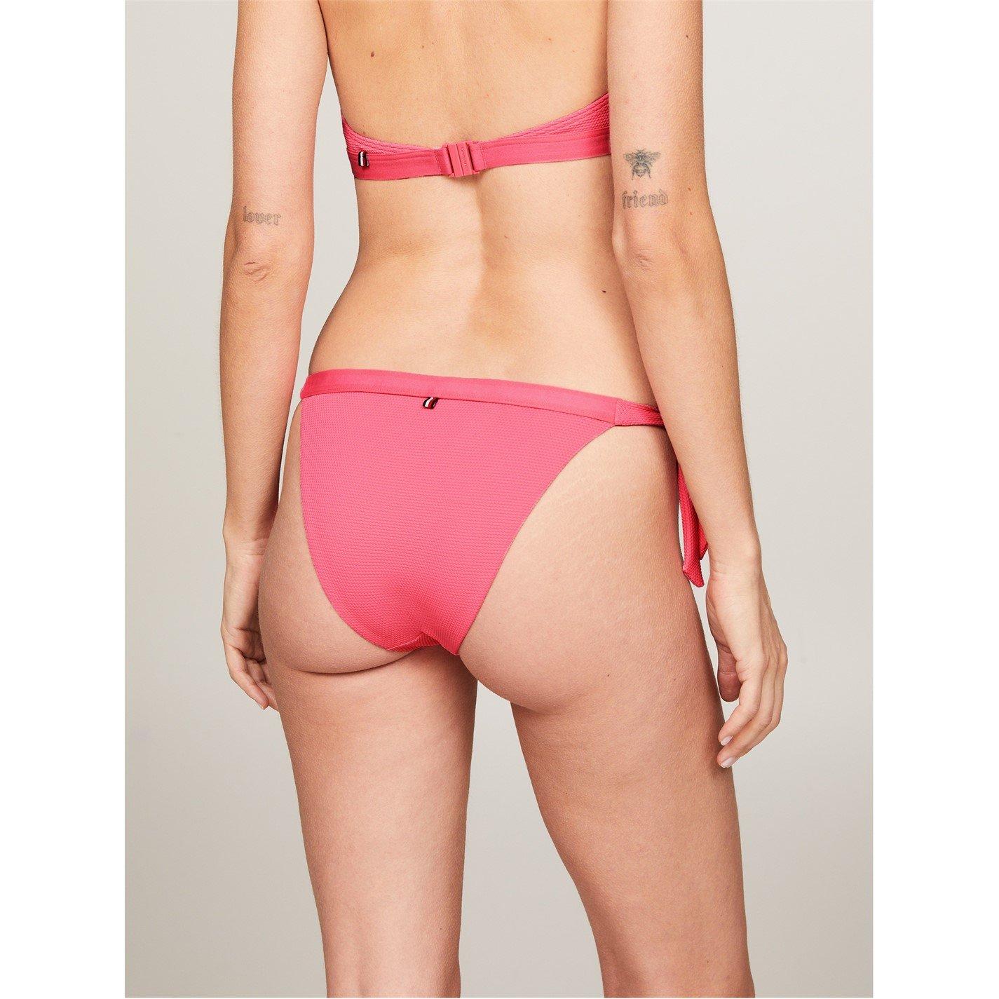 Botanical Pink - Tommy Hilfiger - Women's Logo Tie Side Bikini Bottoms - 2
