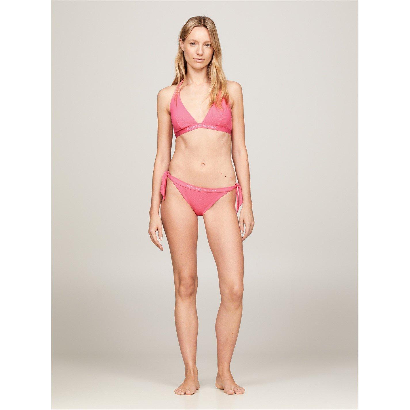 Botanical Pink - Tommy Hilfiger - Women's Logo Tie Side Bikini Bottoms - 3