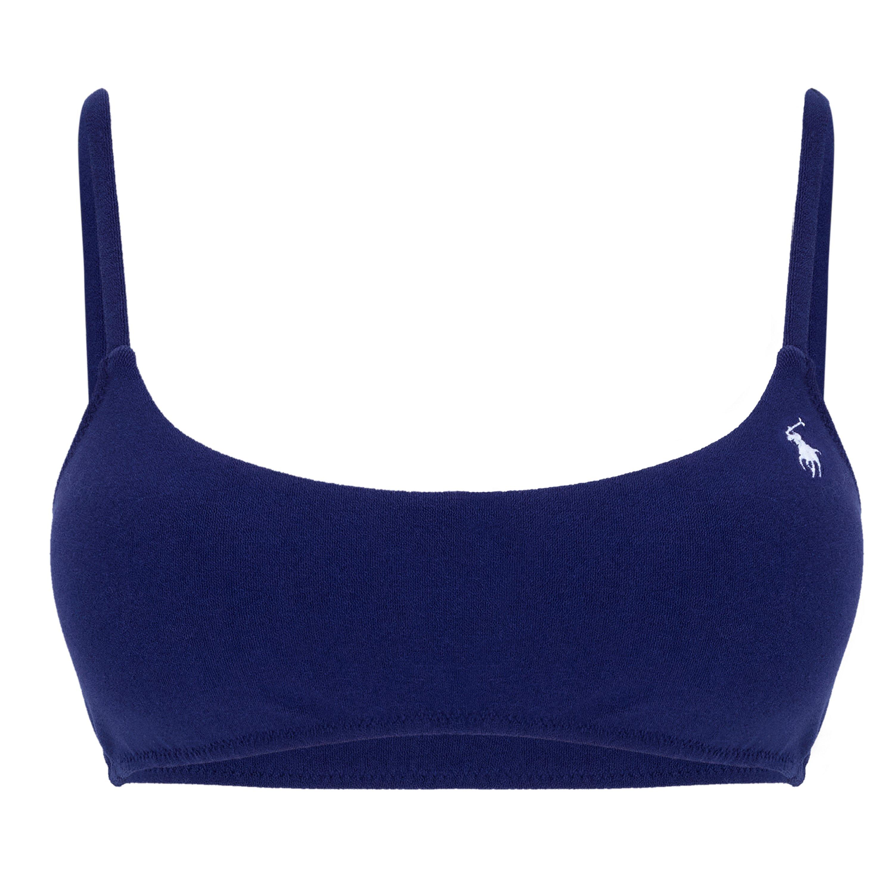 Navy Blue - Polo Ralph Lauren - Embroidered Pony Bikini Top - 1