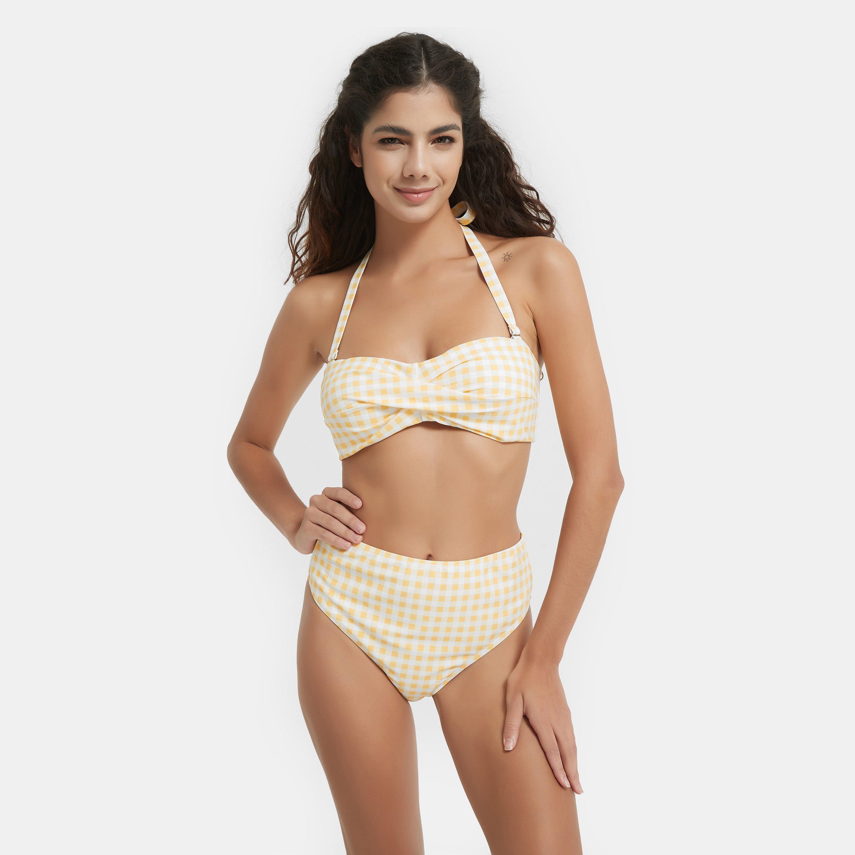 Be You Bikini Top In Gingham