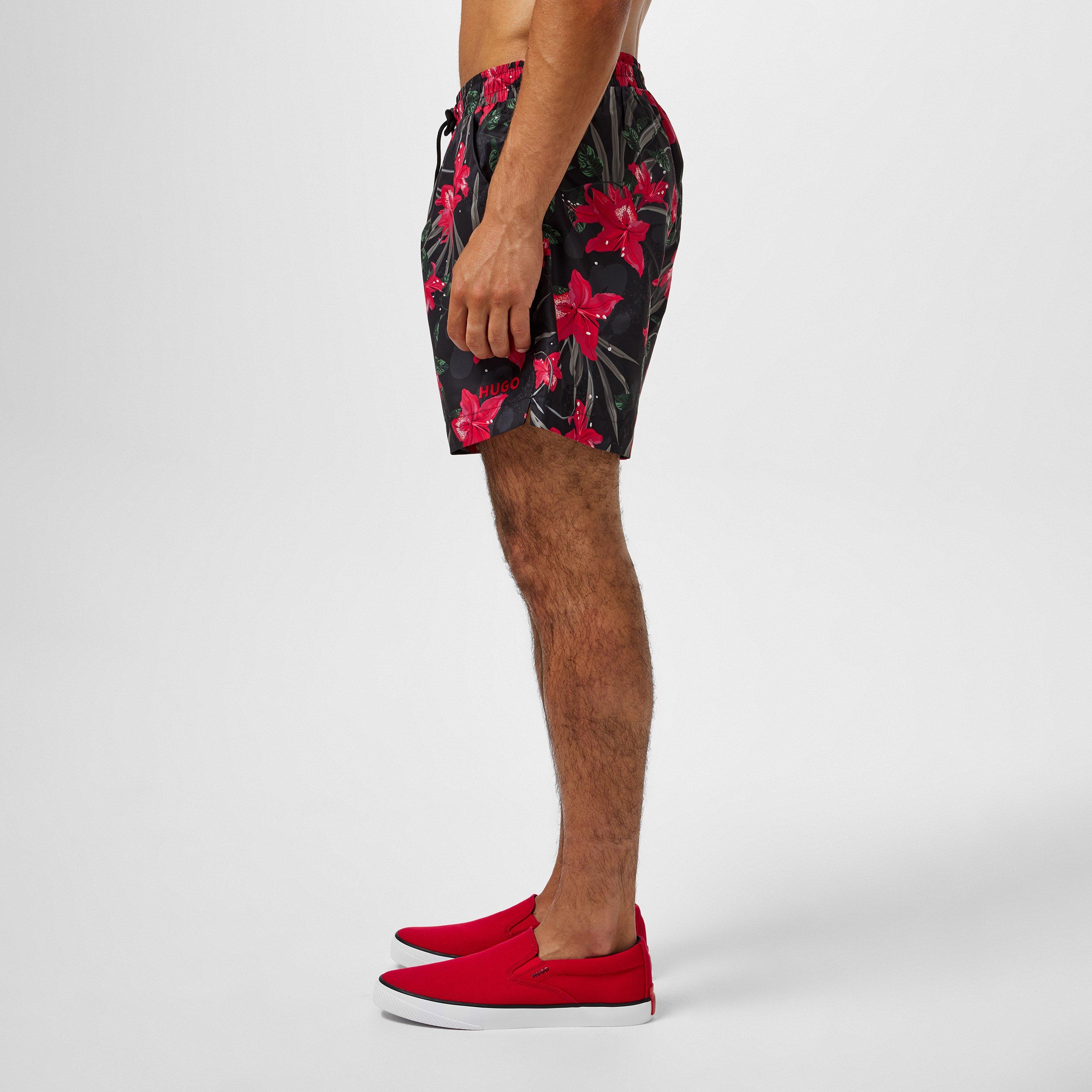 Black 001 - Hugo - Men's Calala Swim Shorts - 3