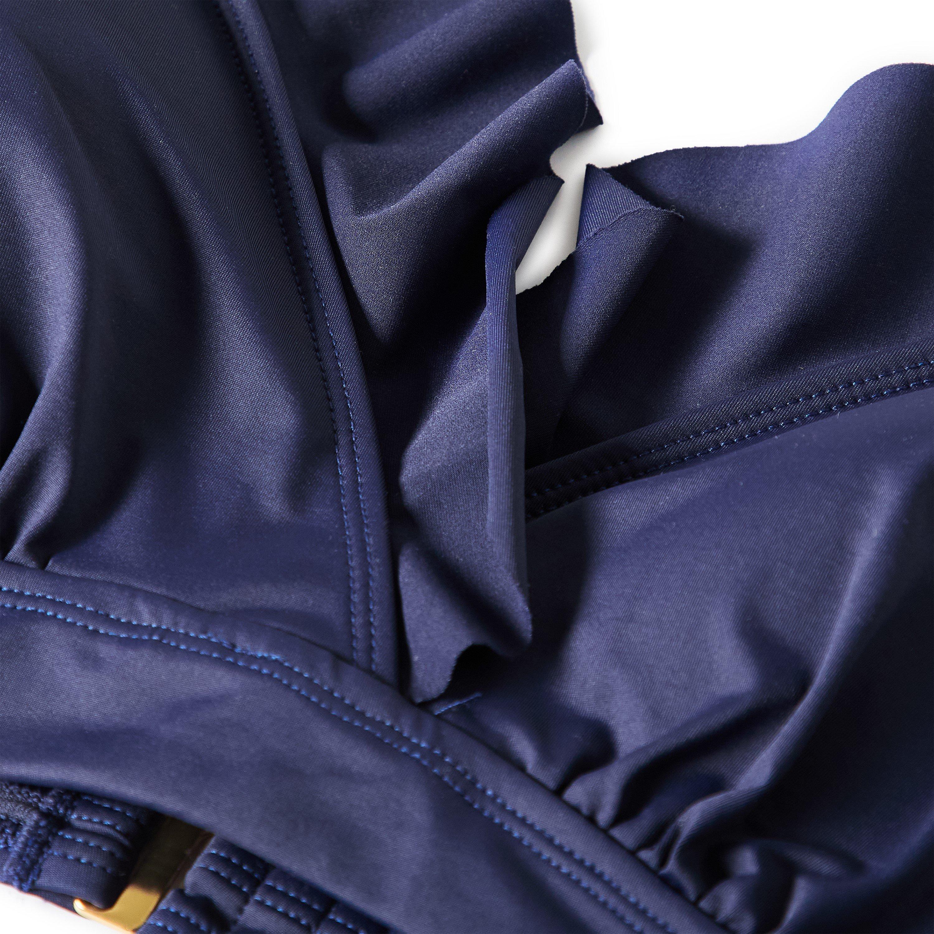Navy - Lauren by Ralph Lauren - Ruffle-Trim V Neck Bikini Top - 3