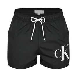Calvin hos Klein Crew Neck Short Sleeve Base Layer Large Logo Swim Shorts