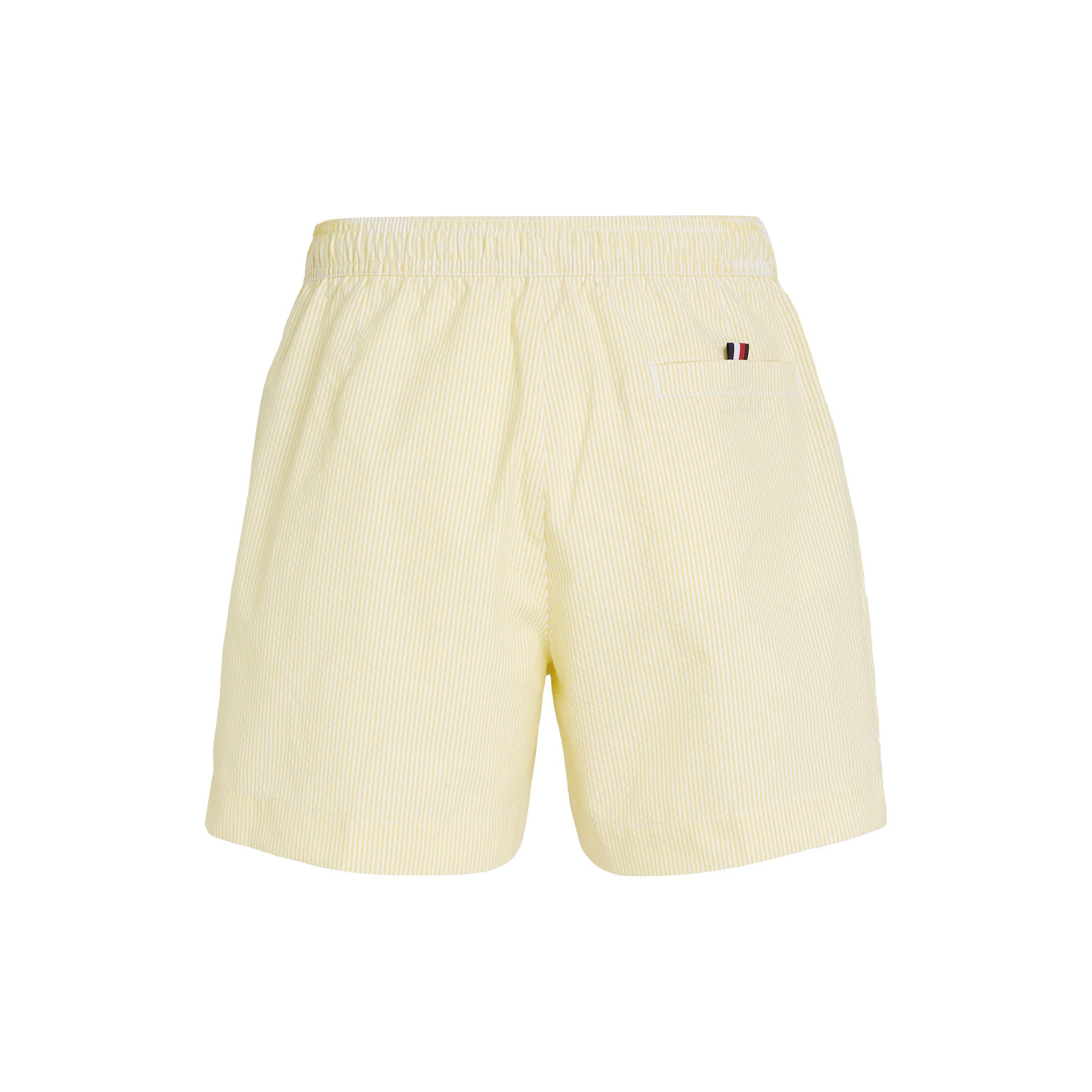 White/Yellow0K6 - Tommy Hilfiger - Men's Medium Drawstring Ithaca Stripe Swim Shorts - 6
