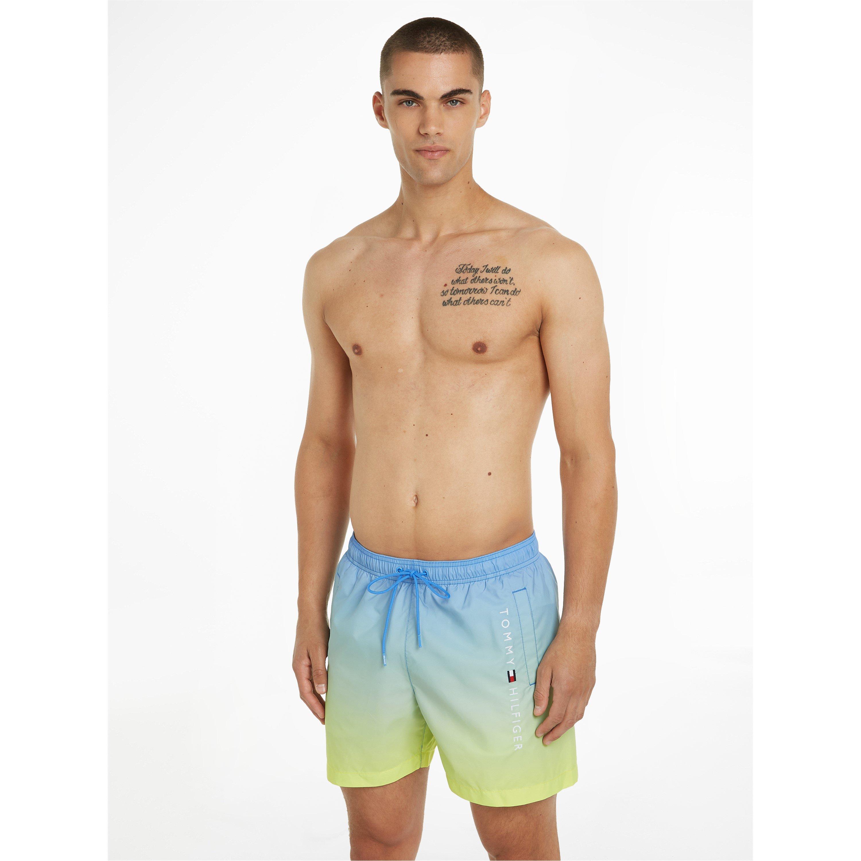 Blue/Yellow 0LK - Tommy Hilfiger - Men's Ombre Classic Swim Shorts - 2