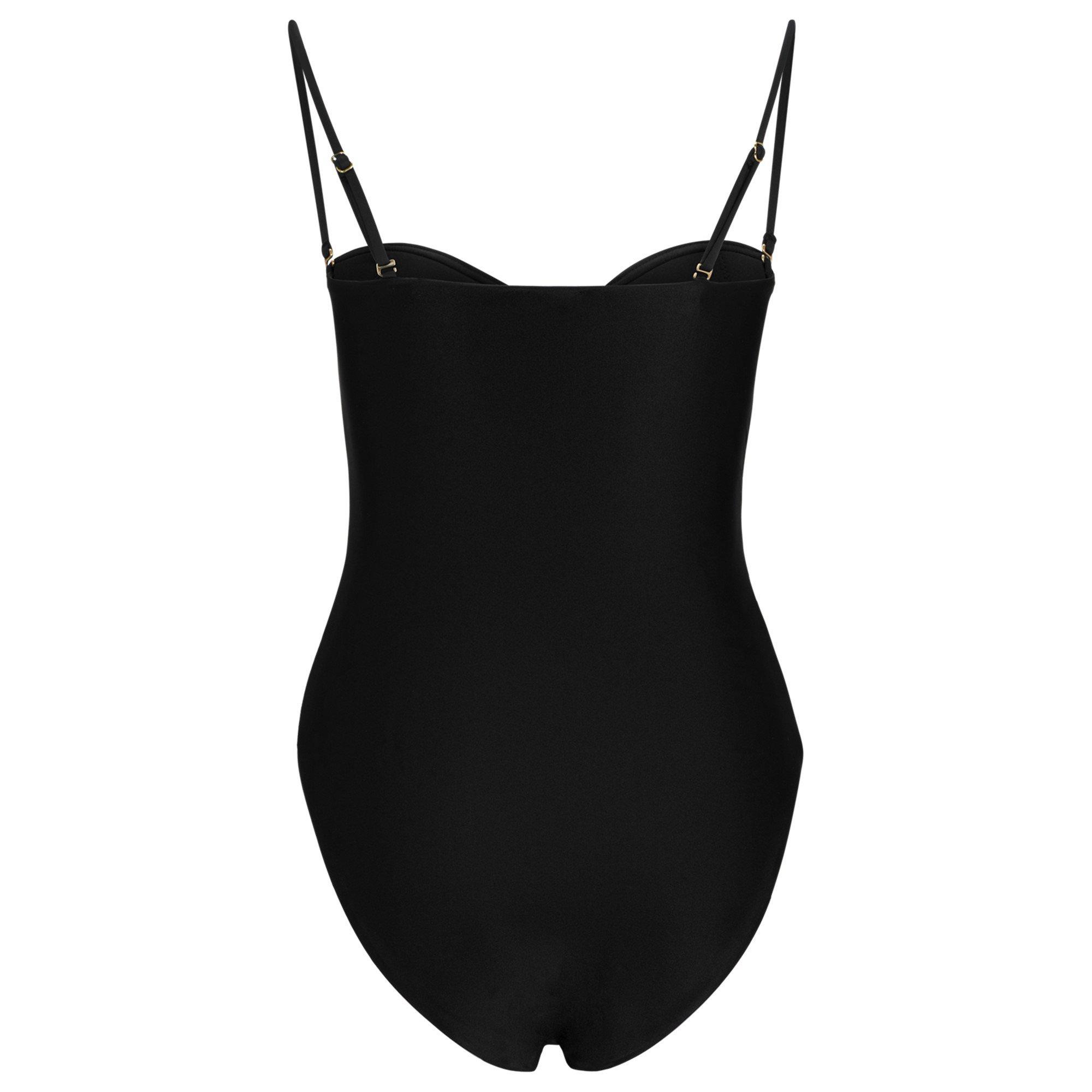 Black - Boss - Women's HBW Beth  Monogram Design Swimsuit - 6