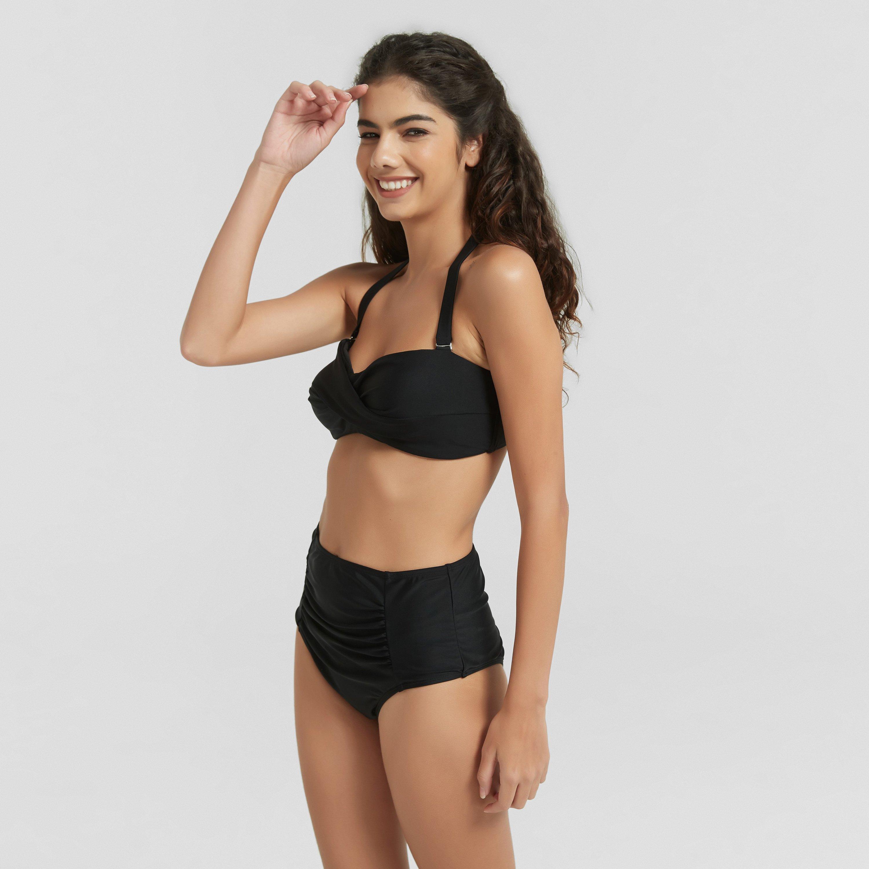 Negro - Be You - Ruched Front High Waisted Bikini Bottoms - 6