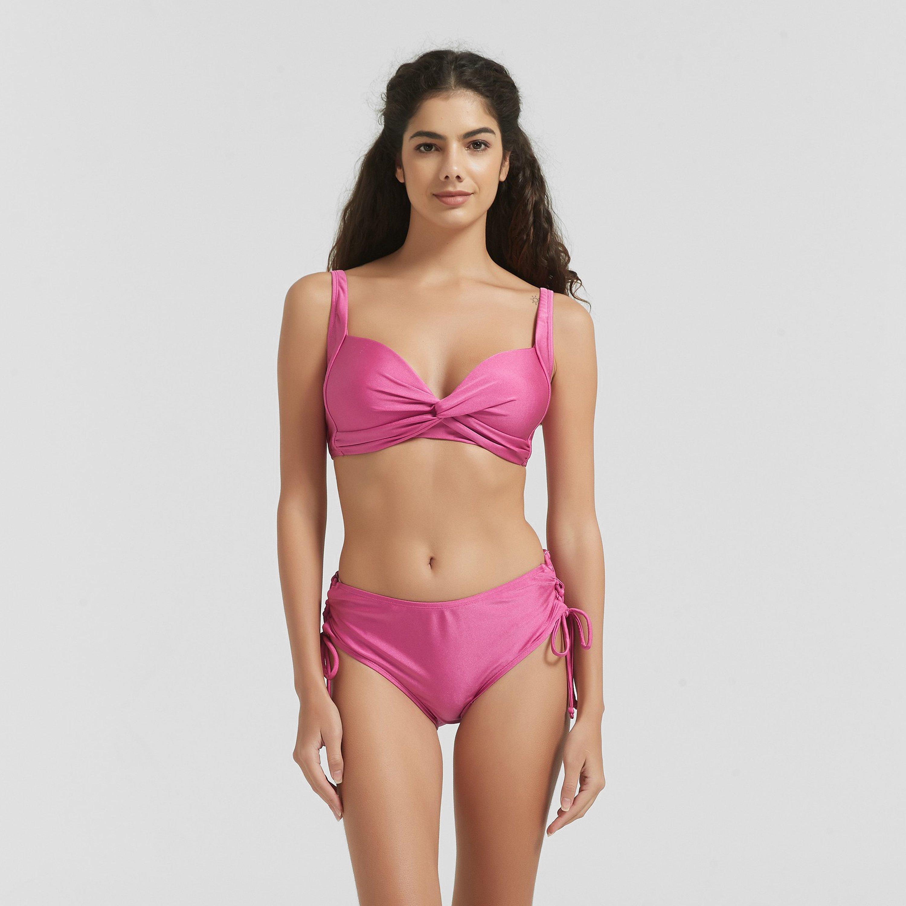 Raspberry - Be You - BY Shimmer Lattice Side Swimwear Bikini Brief - 3