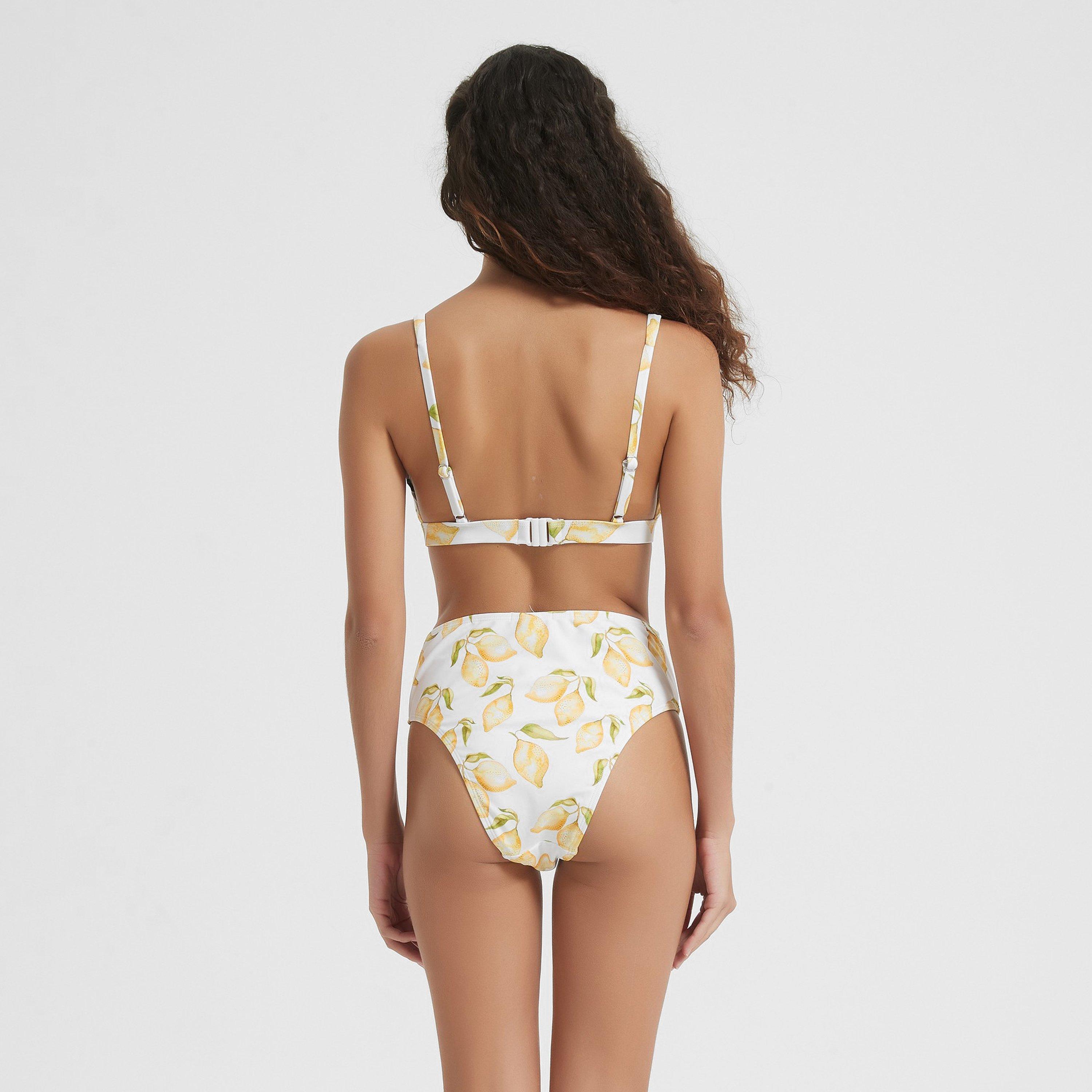 Stampa di limoni - Be You - High Waist High Leg Bikini Bottoms Womens - 3