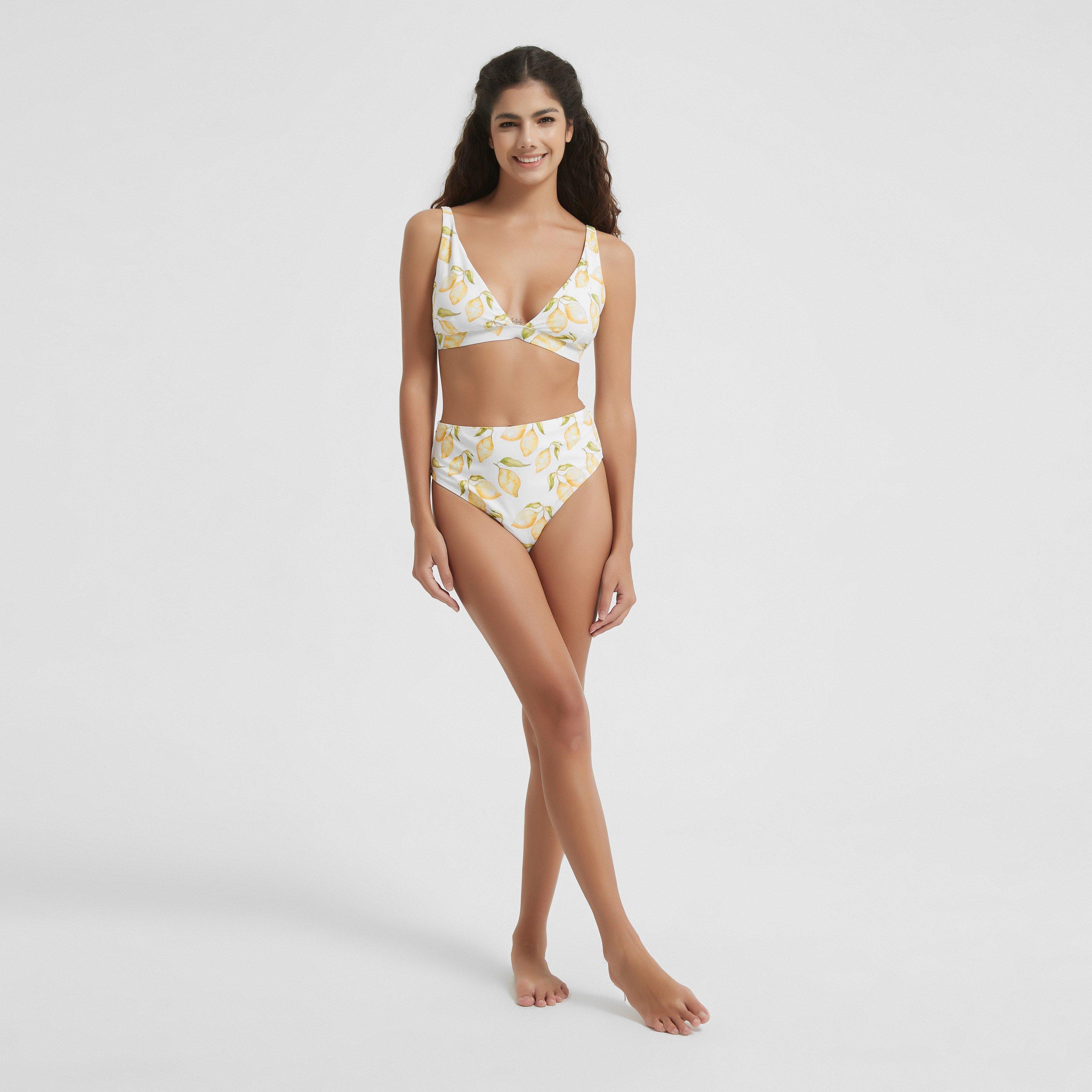 Stampa di limoni - Be You - High Waist High Leg Bikini Bottoms Womens - 4
