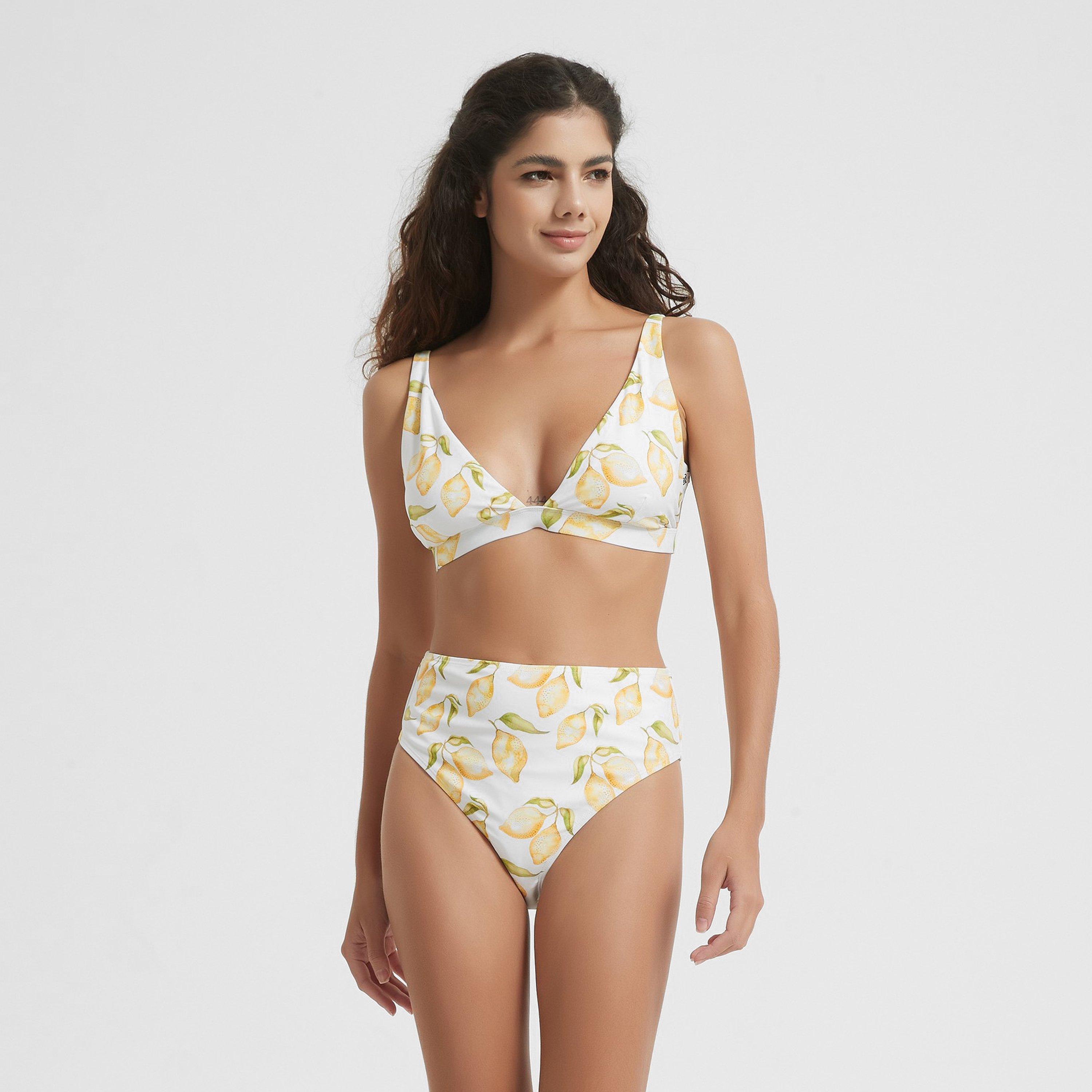 Stampa di limoni - Be You - High Waist High Leg Bikini Bottoms Womens - 5