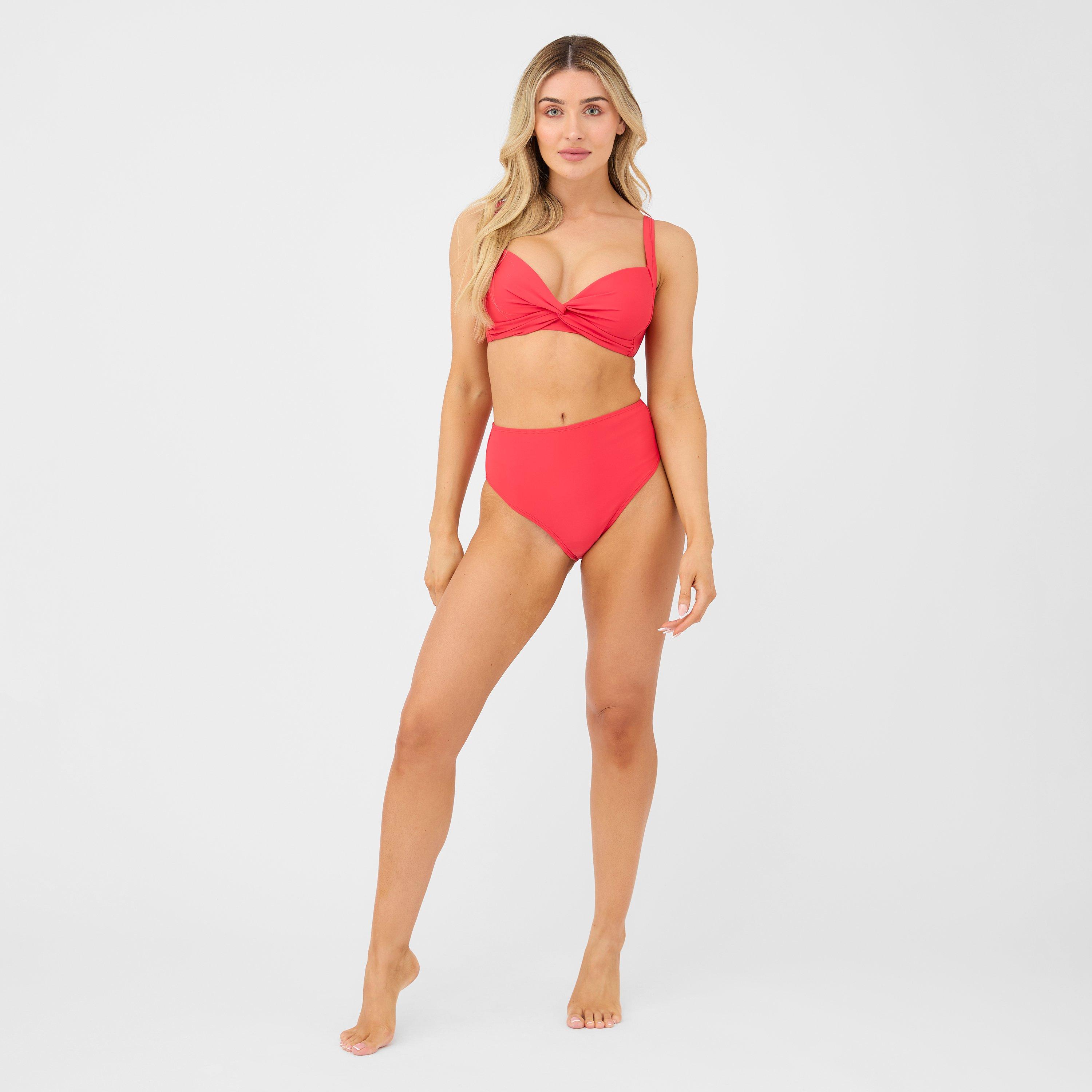 Red - Be You - High Waist High Leg Bikini Bottoms Womens - 3