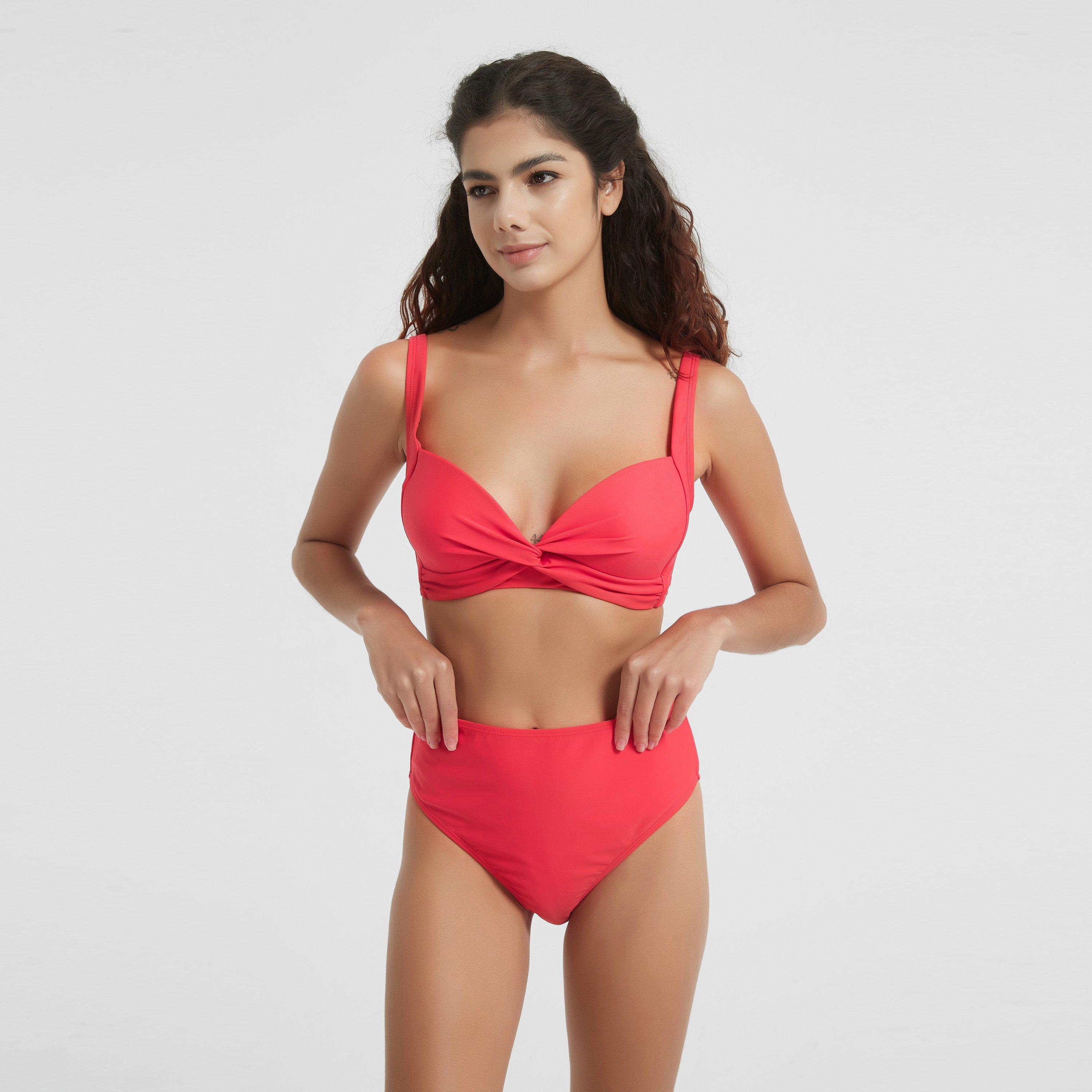 Red - Be You - High Waist High Leg Bikini Bottoms Womens - 4