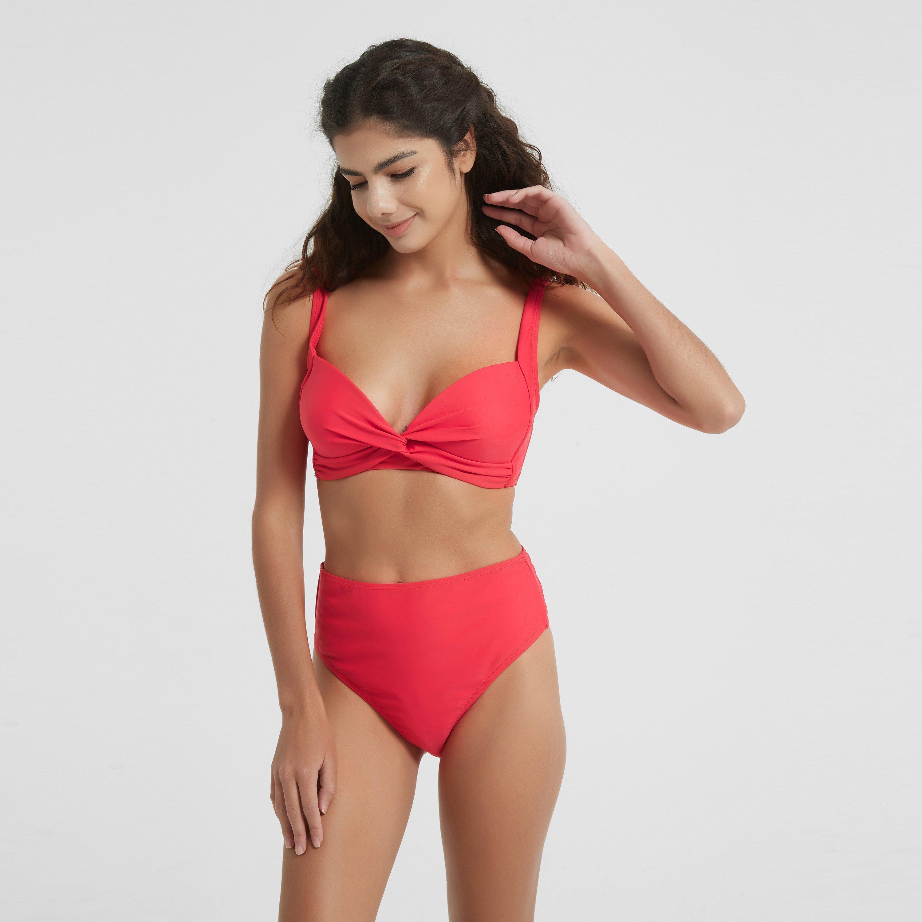 Red - Be You - High Waist High Leg Bikini Bottoms Womens - 6