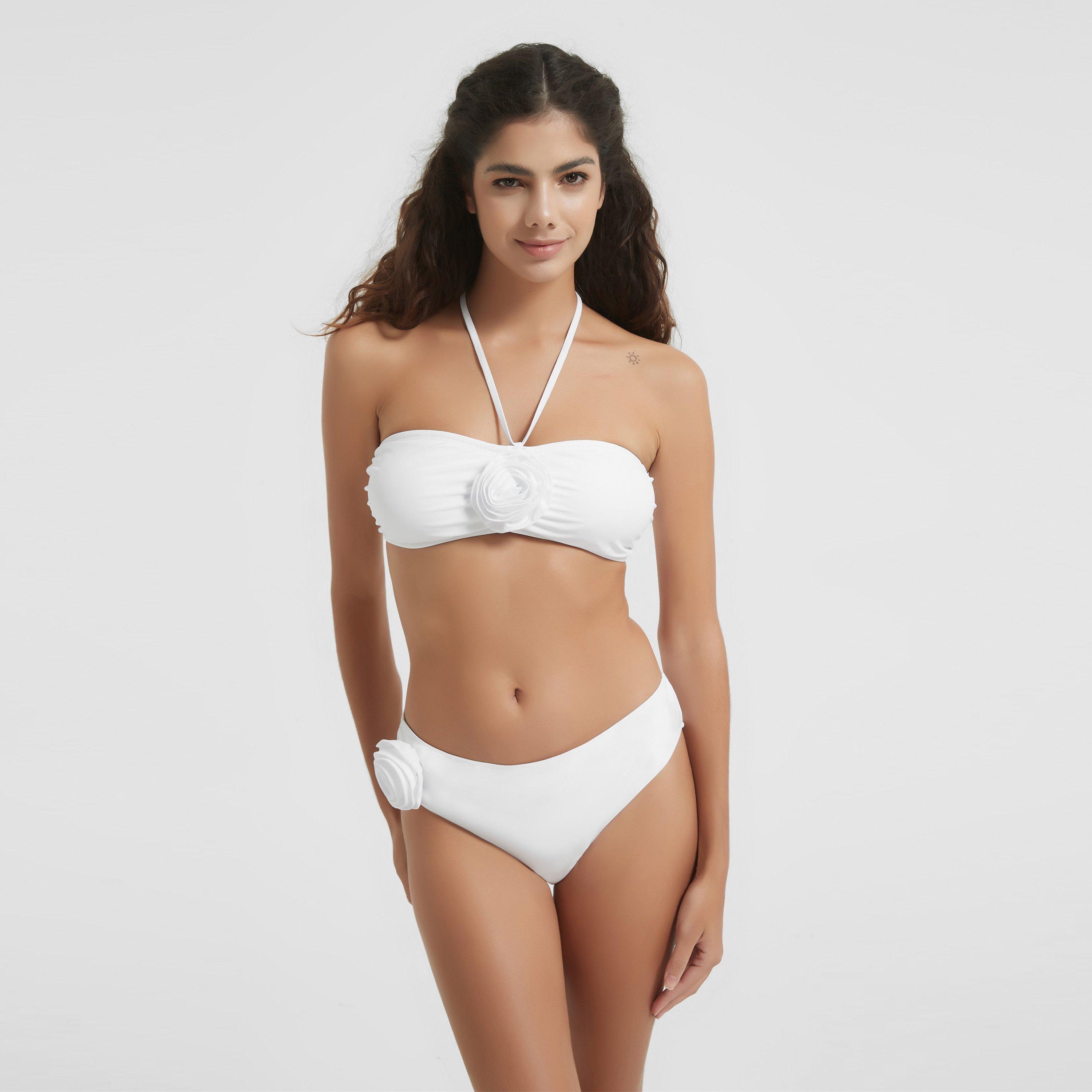 White - Be You - Women's BY Corsage Swimwear Bikini Brief - 1