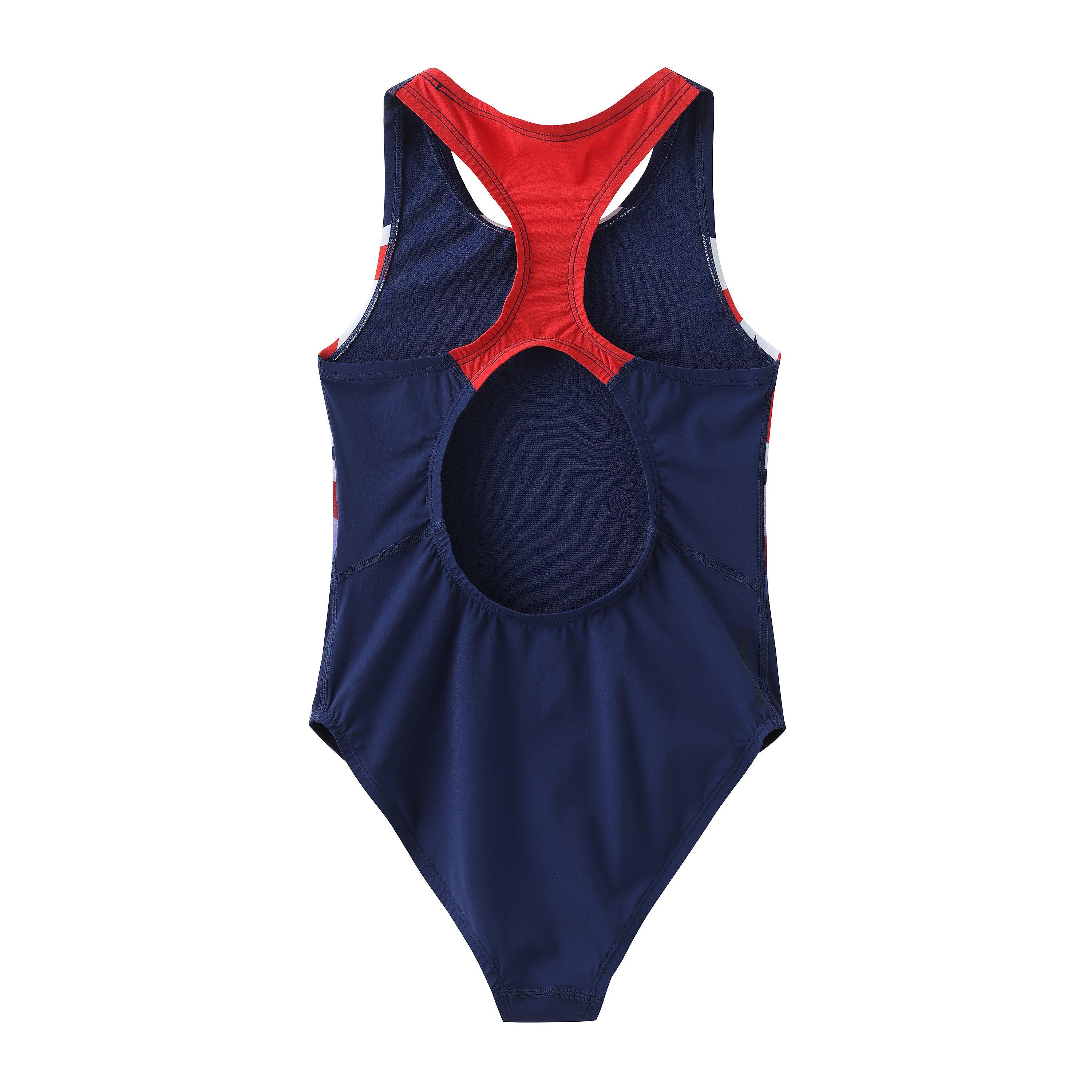 Blue/Red/Wht - Slazenger - Union Jack Racer Back One Piece Swimsuit - 2