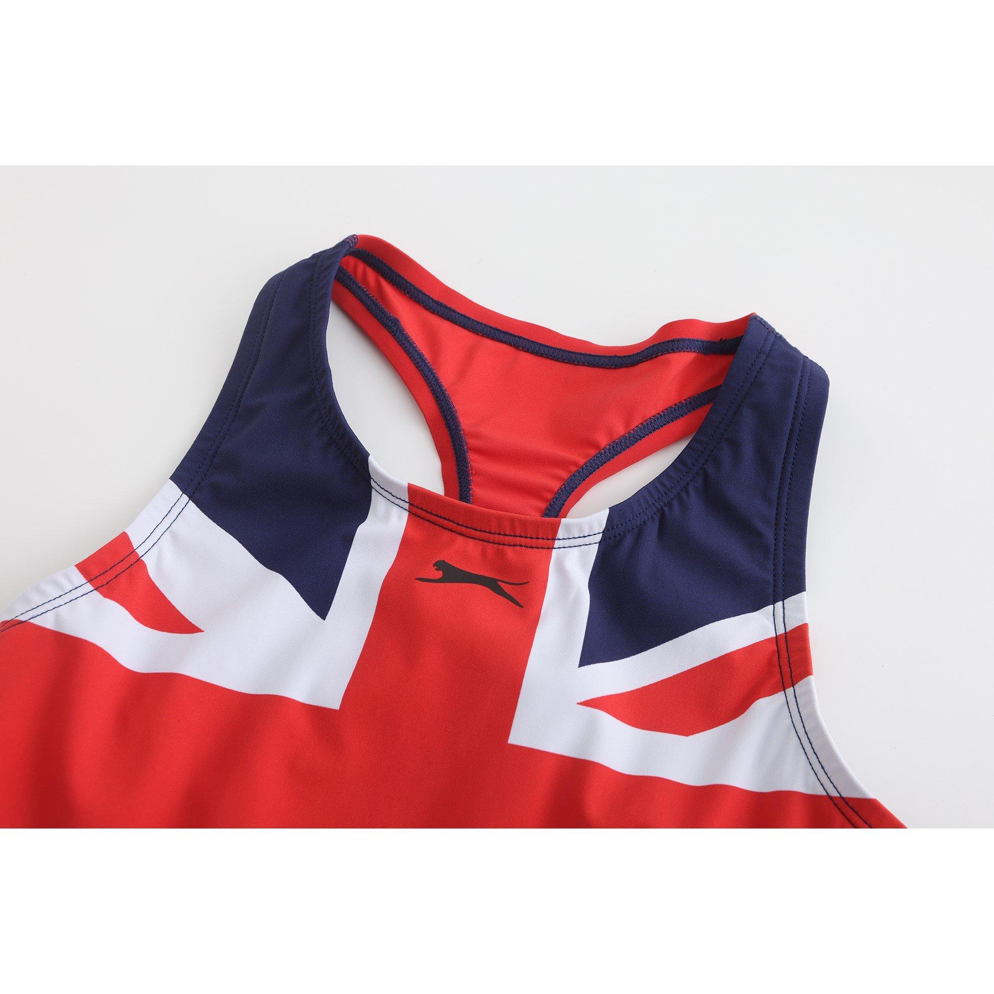 Blue/Red/Wht - Slazenger - Union Jack Racer Back One Piece Swimsuit - 3