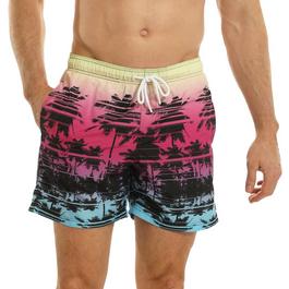 Ript Palm Tree Printed Swim Shorts Mens