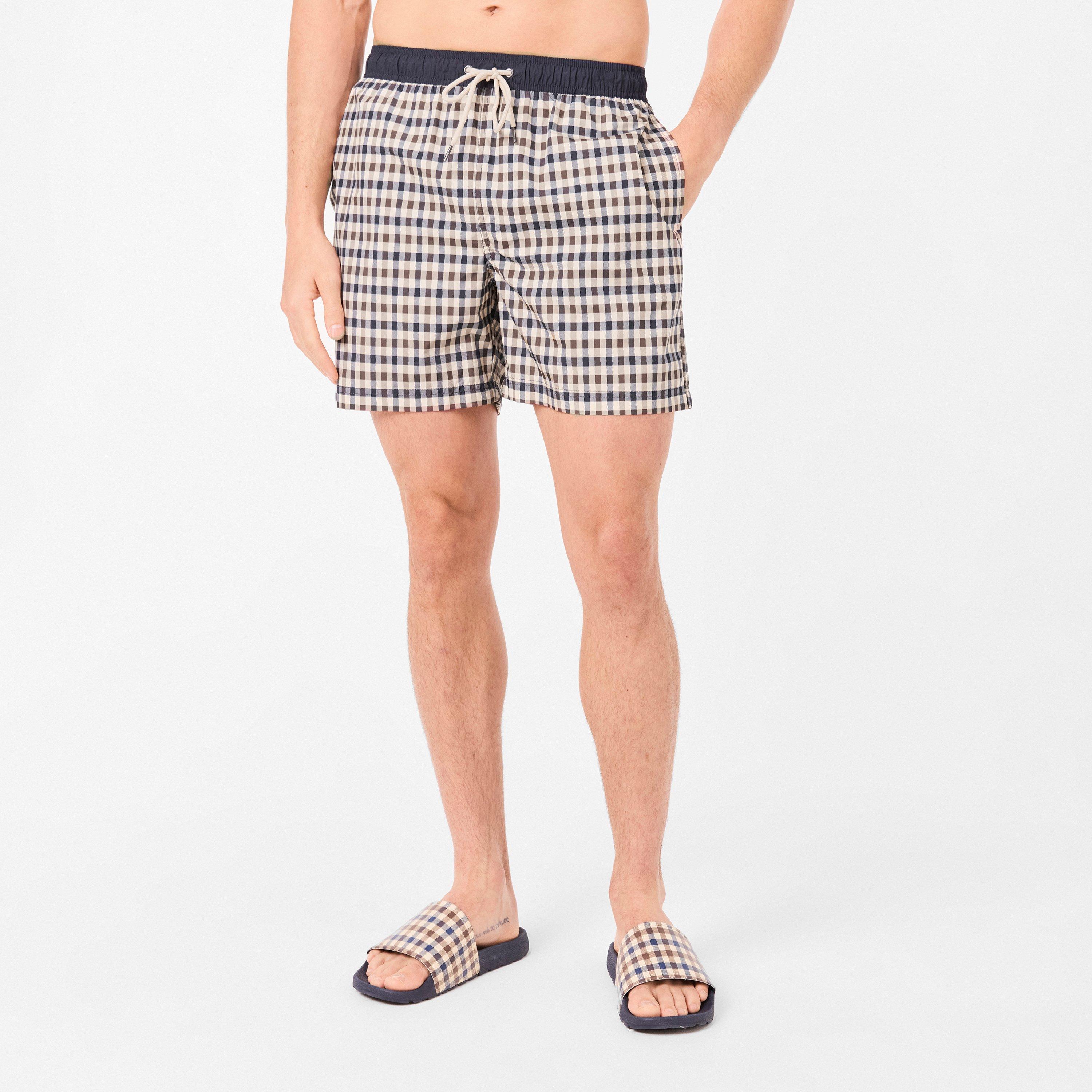 Check - Aquascutum - Beach Iconic Club Check Swim Shorts - 3