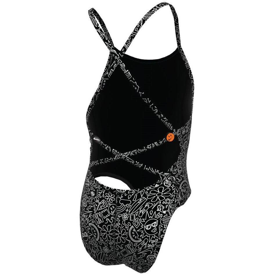 Zwart - Nike - Tie Back Swimsuit Juniors - 3
