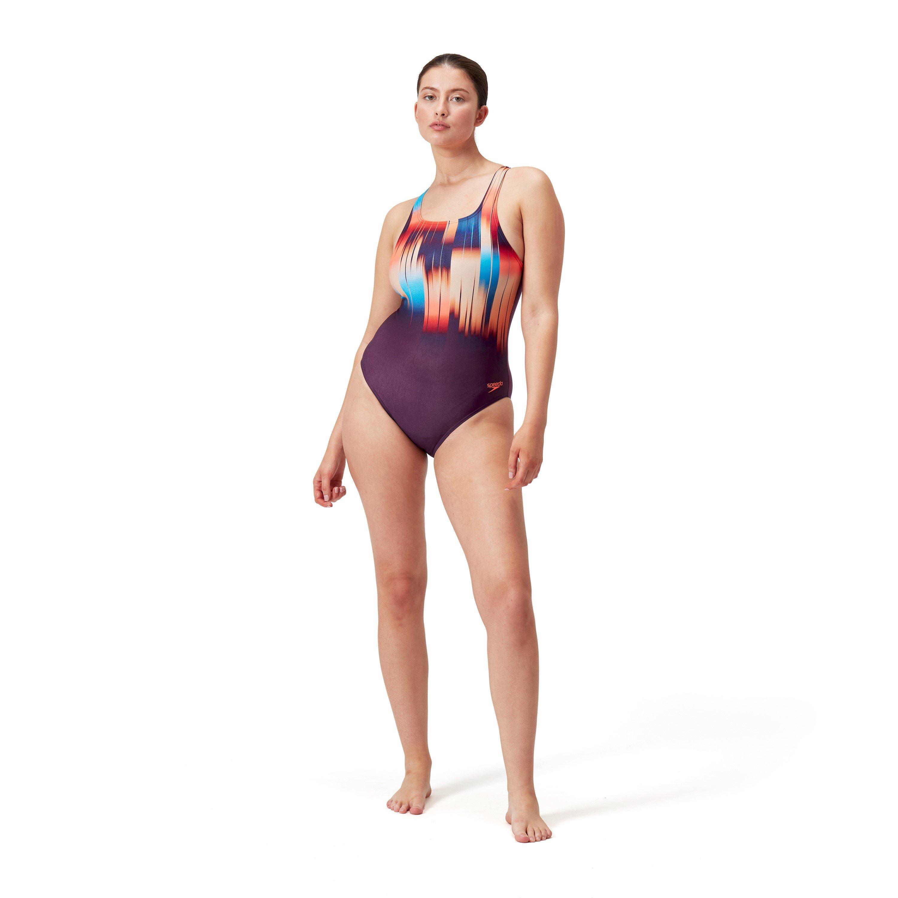 Plum/Red - Speedo - Digital Printed Medalist One Piece Swimsuit - 2