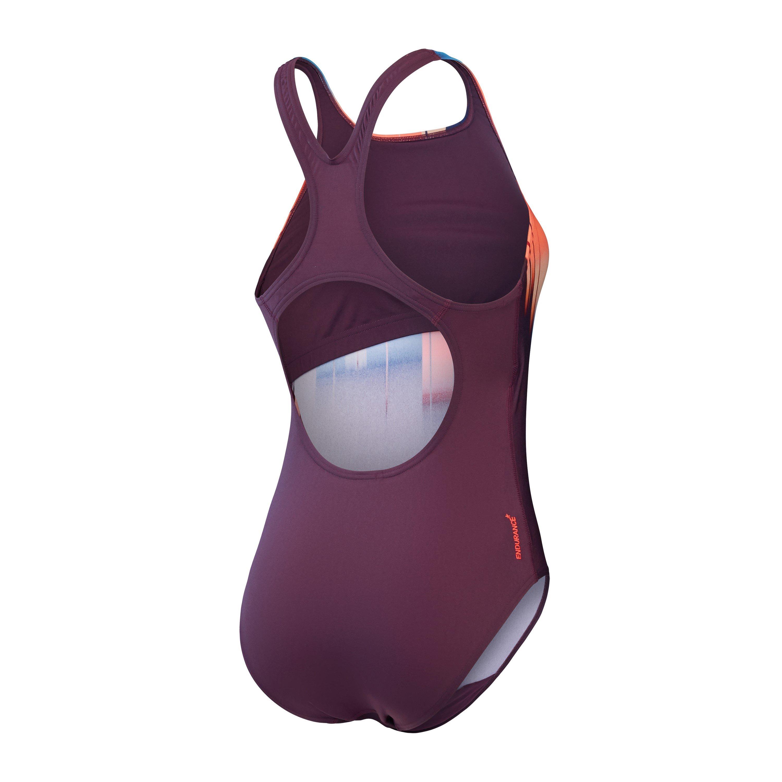 Plum/Red - Speedo - Digital Printed Medalist One Piece Swimsuit - 8