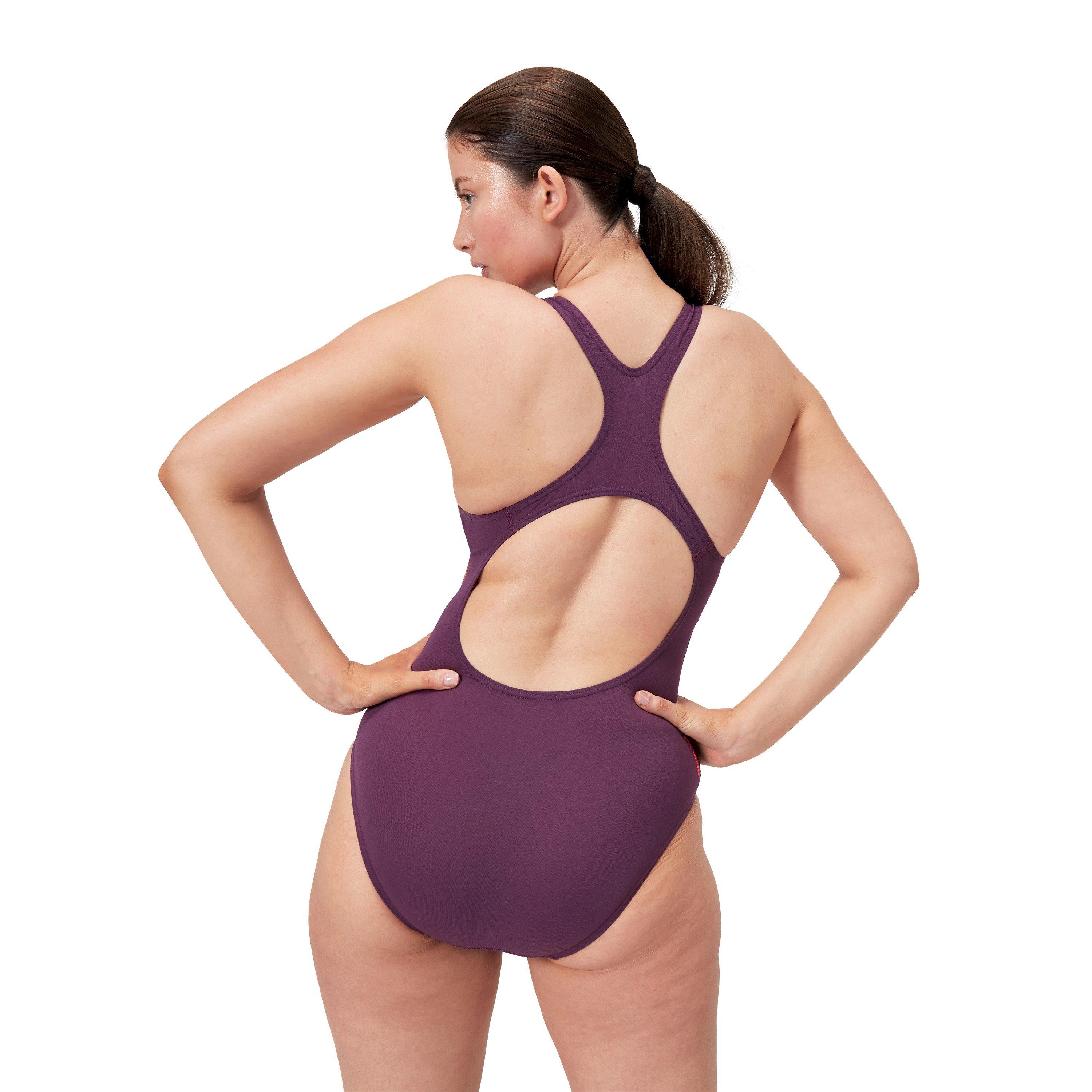 Plum/Red - Speedo - Digital Printed Medalist One Piece Swimsuit - 3