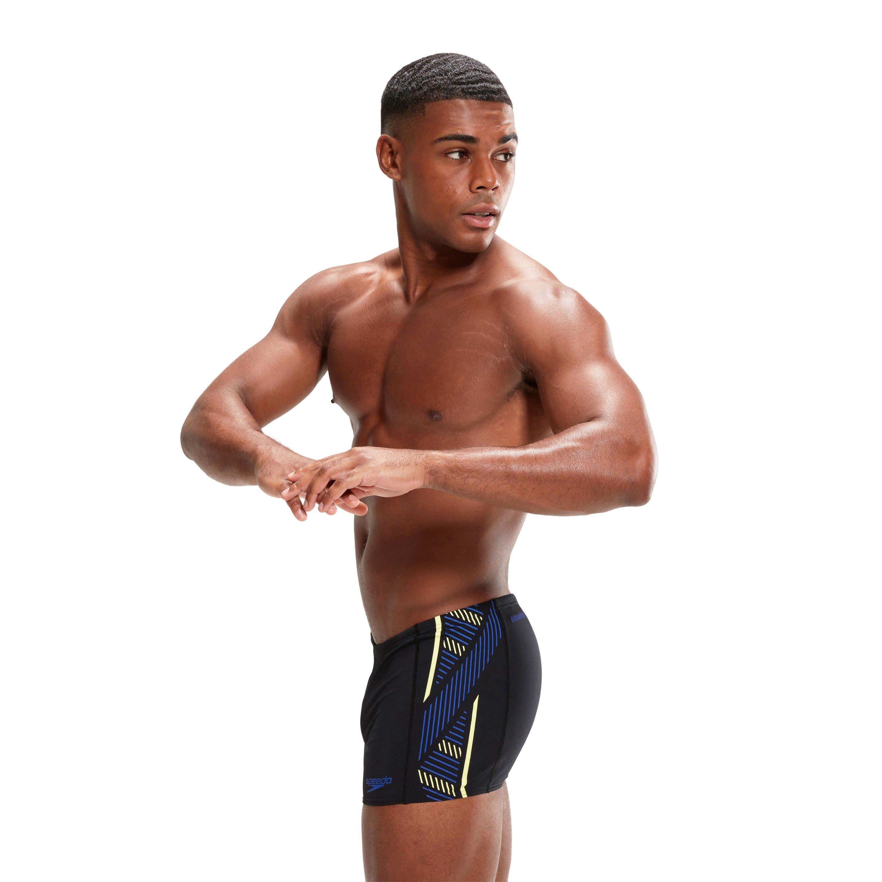 Black/Blue - Speedo - Tech Panel Aquashorts Mens - 3