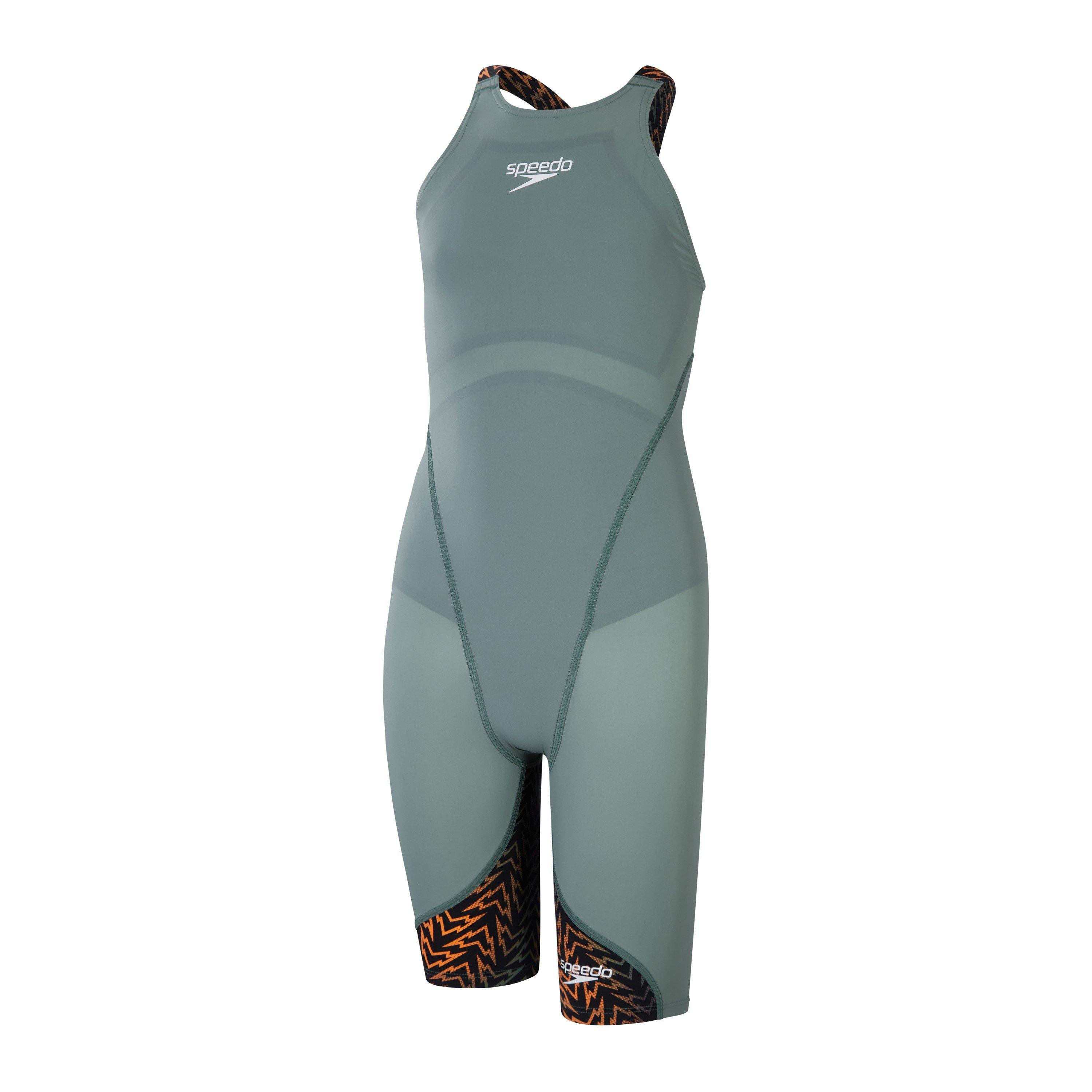 C. Grn/Blk/Nec. - Speedo - Kids Fastskin Junior Ignite Kneeskin Race Swimsuit - 1