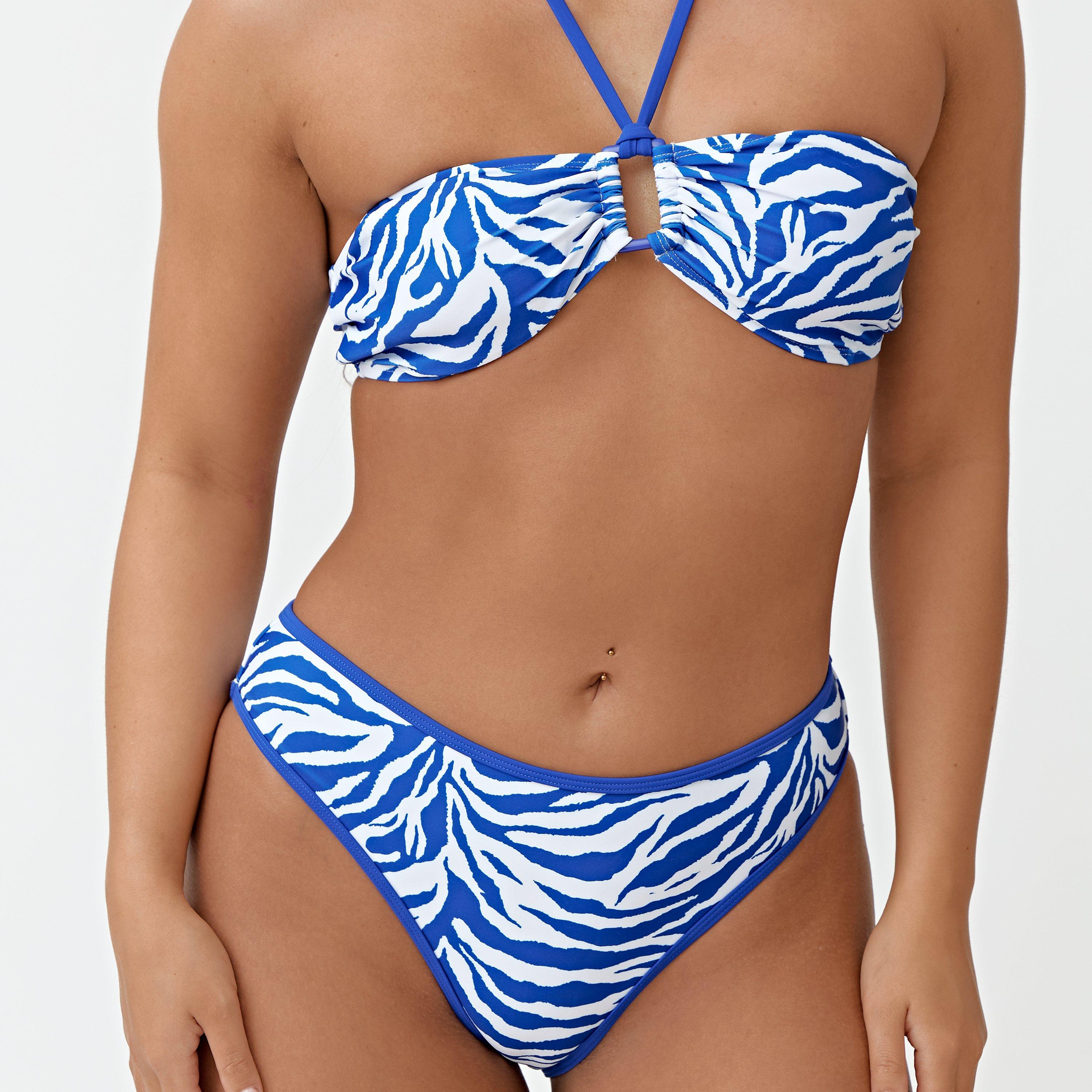BLAU - Be You - Zebra Print High Leg Bikini Bottoms - 5