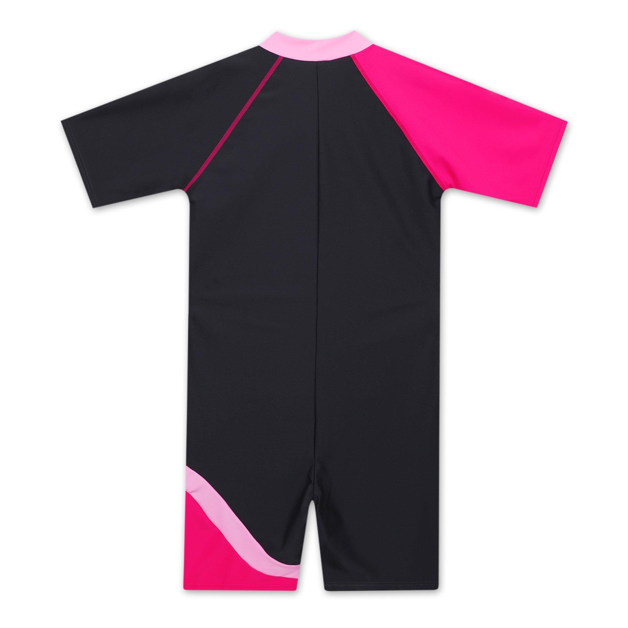 Grey - Arena - UV Short Sleeve Half Zip Swimsuit Juniors - 2