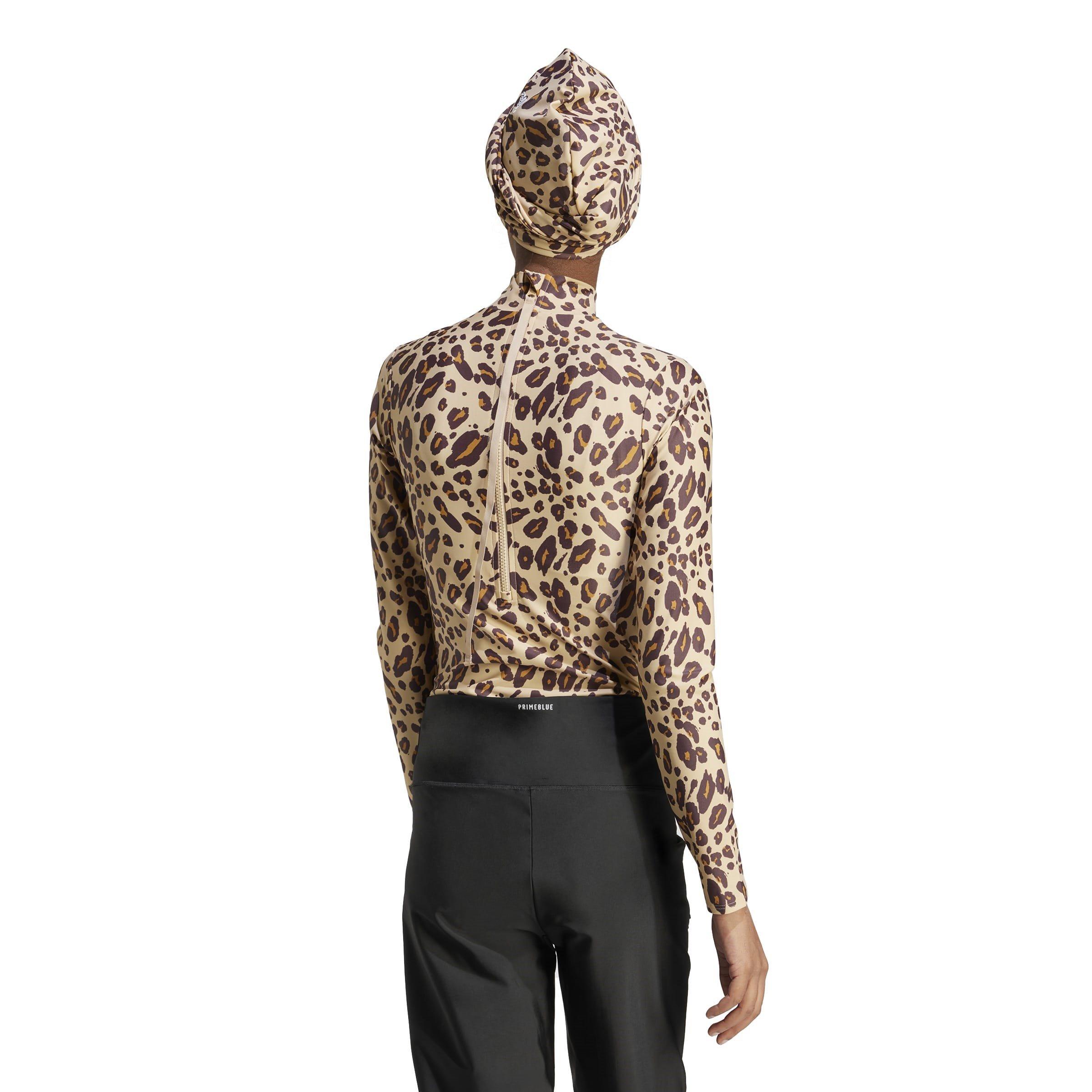 Braun/Weiß - adidas - Long Sleeved Animal Print Swimsuit - 3