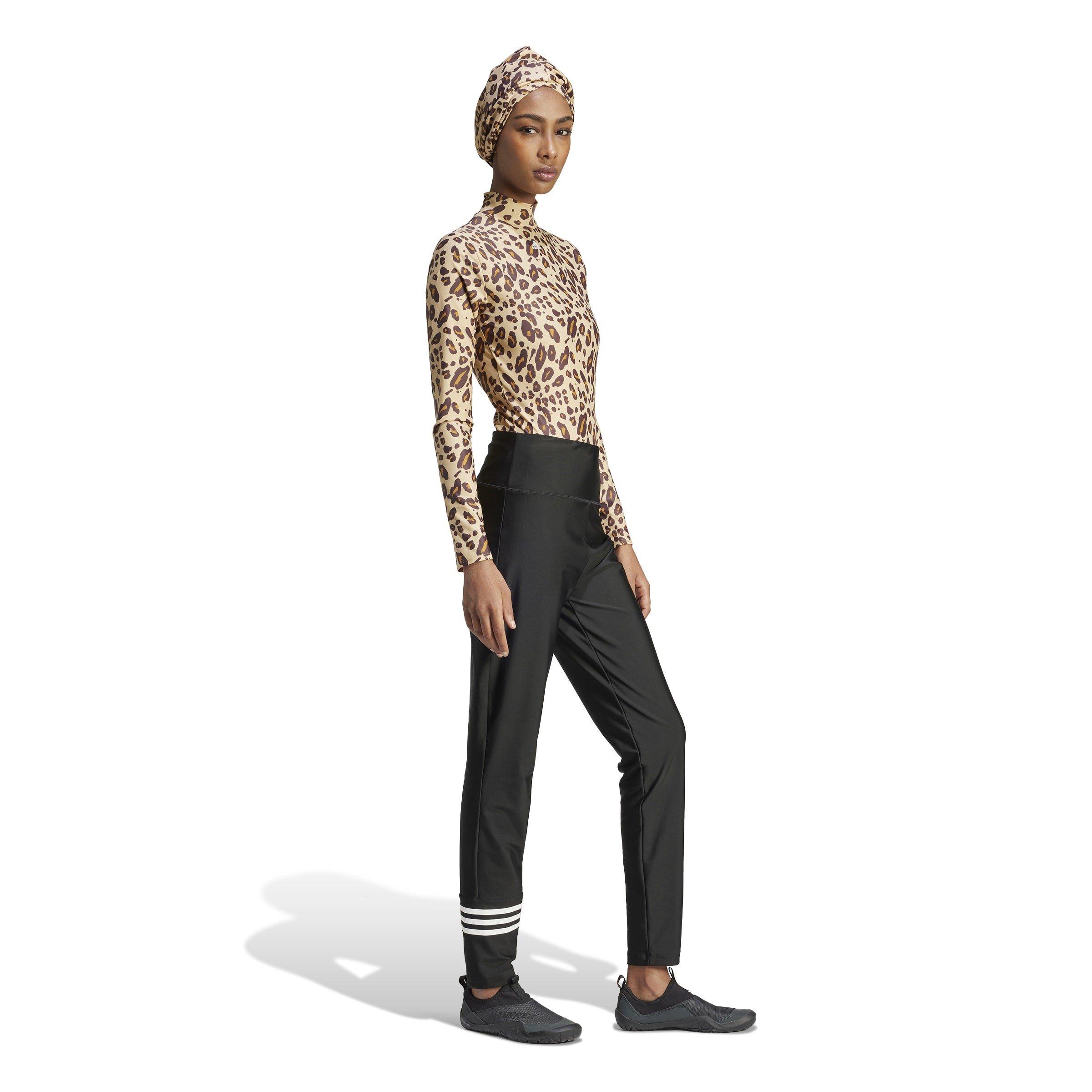 Braun/Weiß - adidas - Long Sleeved Animal Print Swimsuit - 4