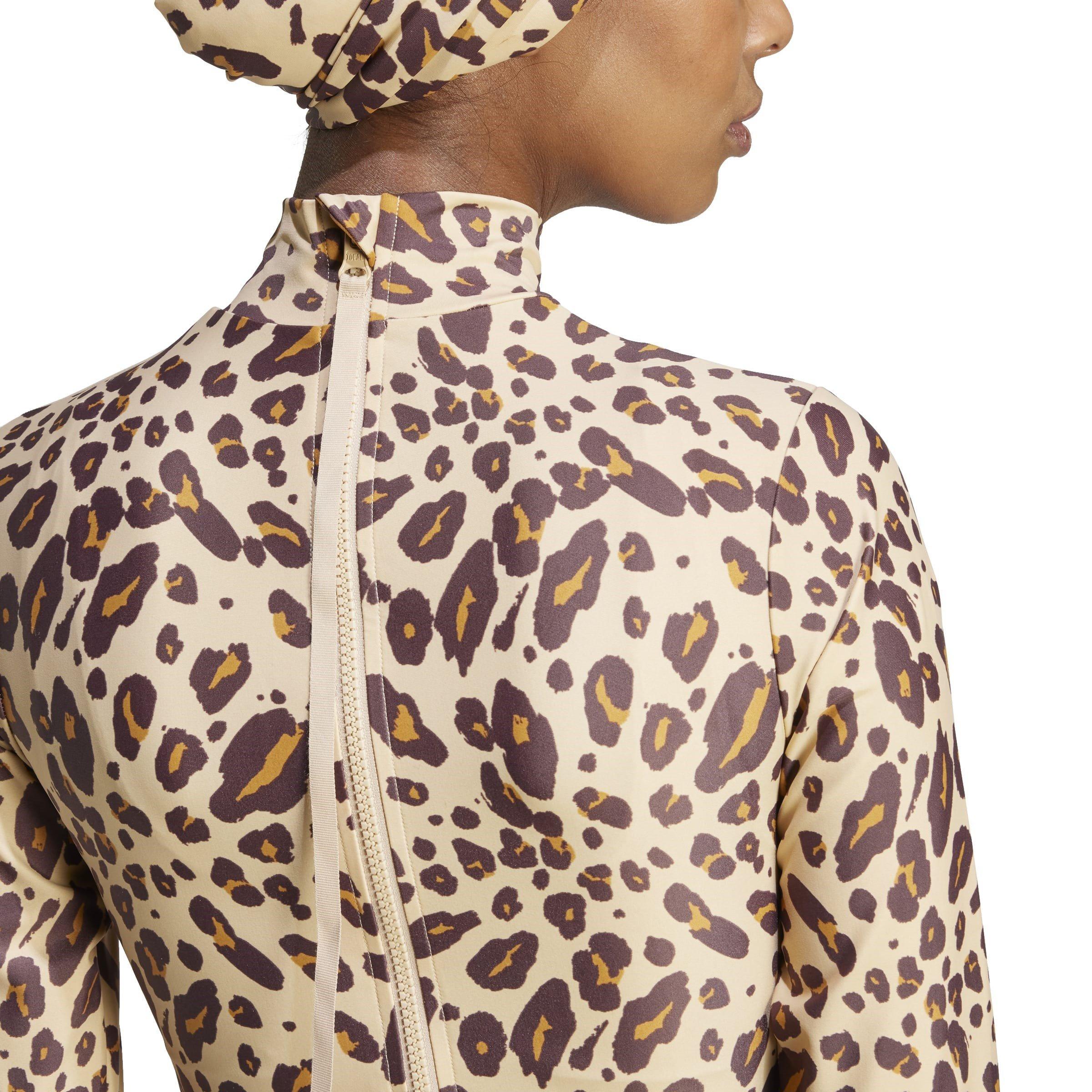 Braun/Weiß - adidas - Long Sleeved Animal Print Swimsuit - 5
