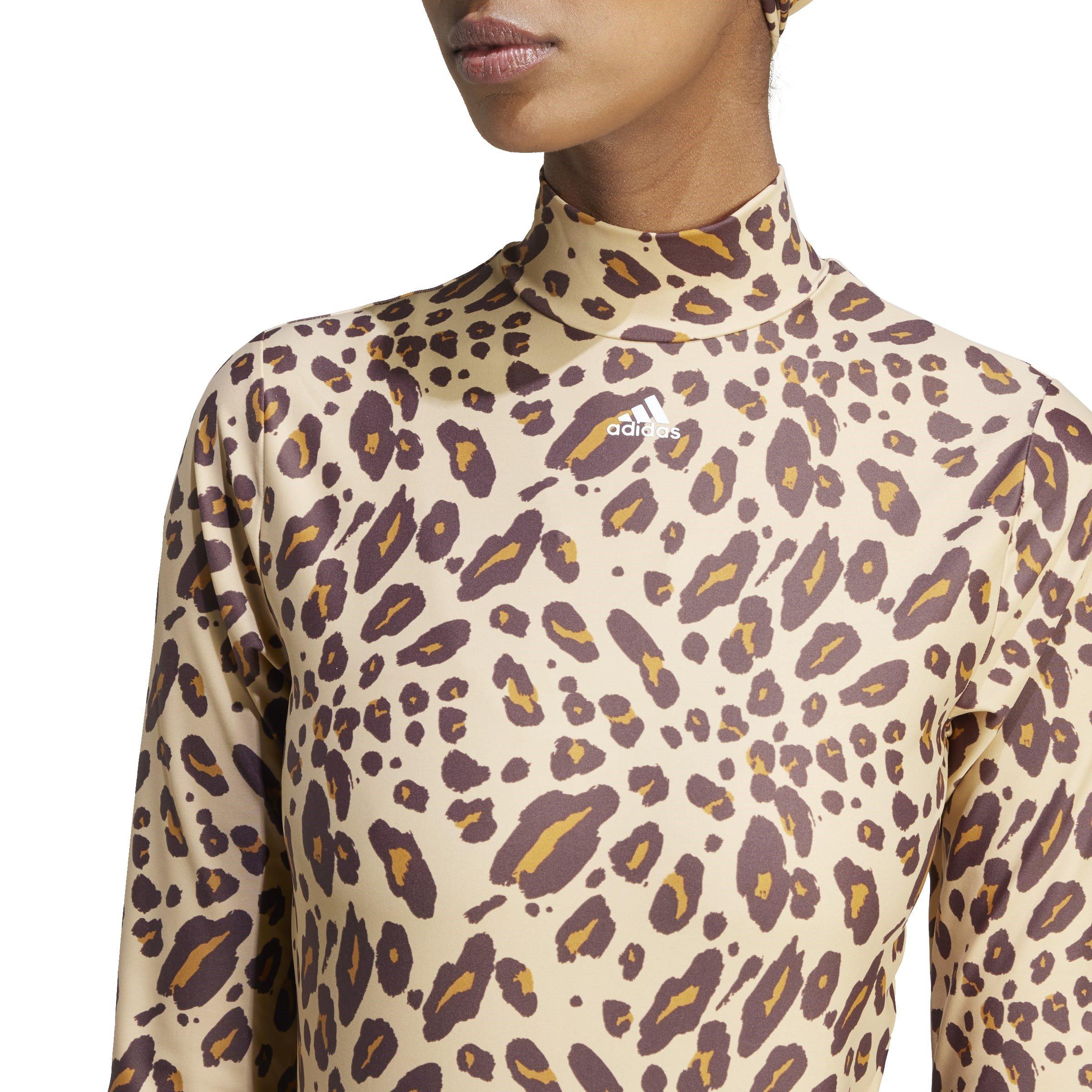 Braun/Weiß - adidas - Long Sleeved Animal Print Swimsuit - 6