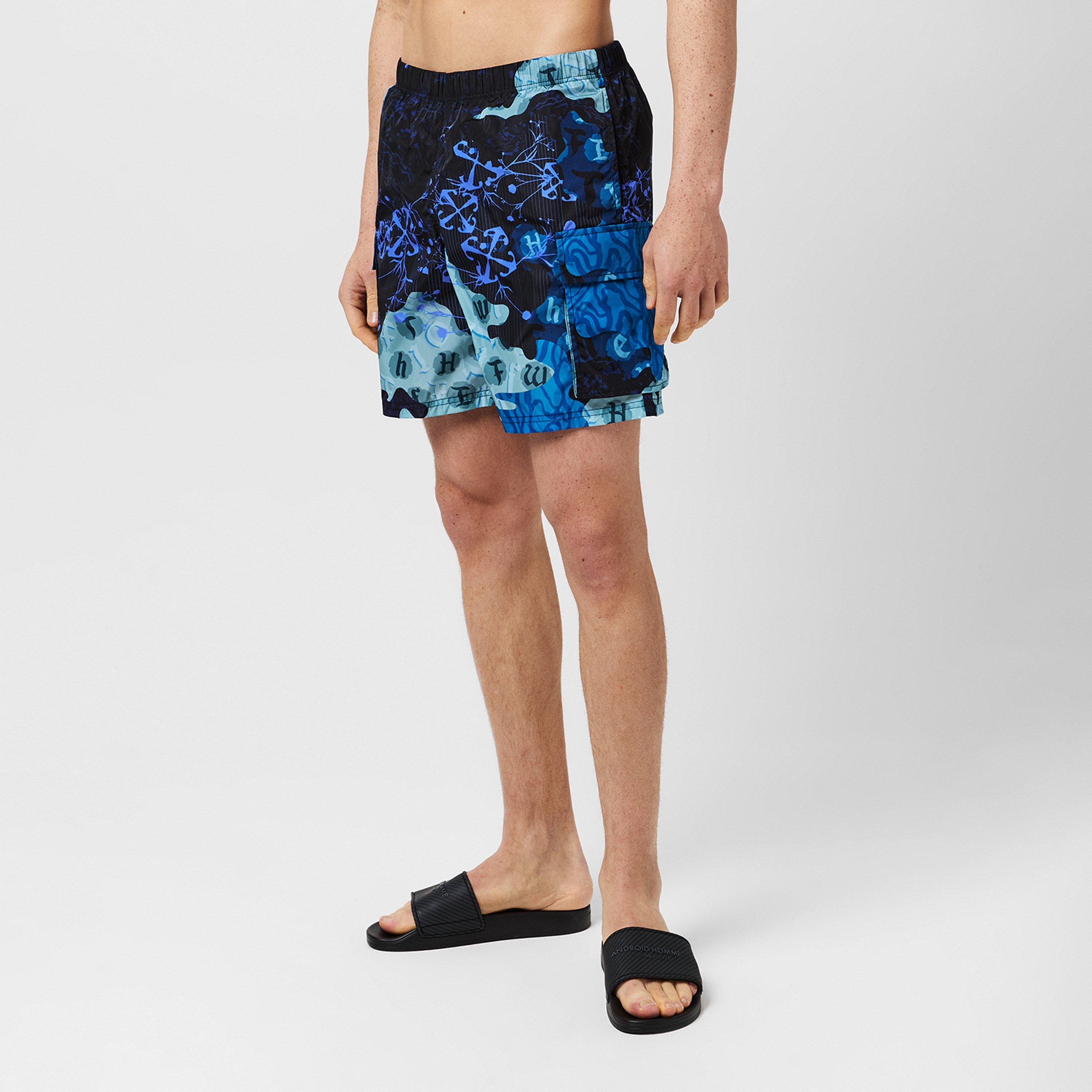 Off White Men's Camo Swimshorts, Camouflage Design