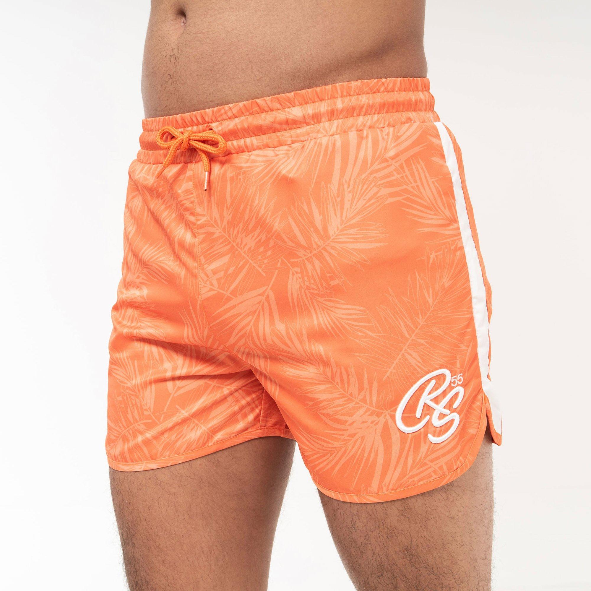 Orange - Crosshatch - Salsola Swim Shorts Mens - 1
