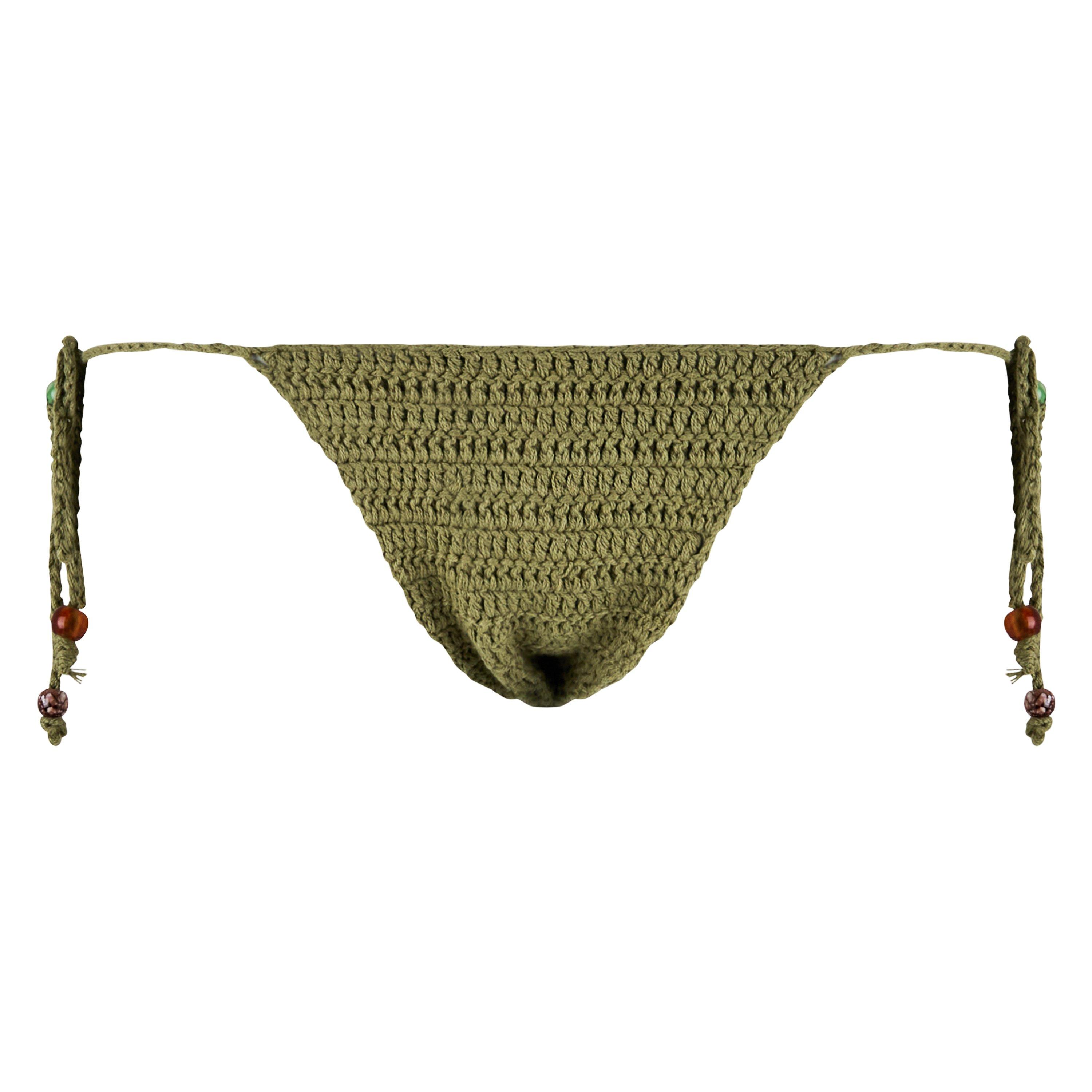 Green - Jaded London - Women's Crochet Tie Side Bikini Bottoms - 5