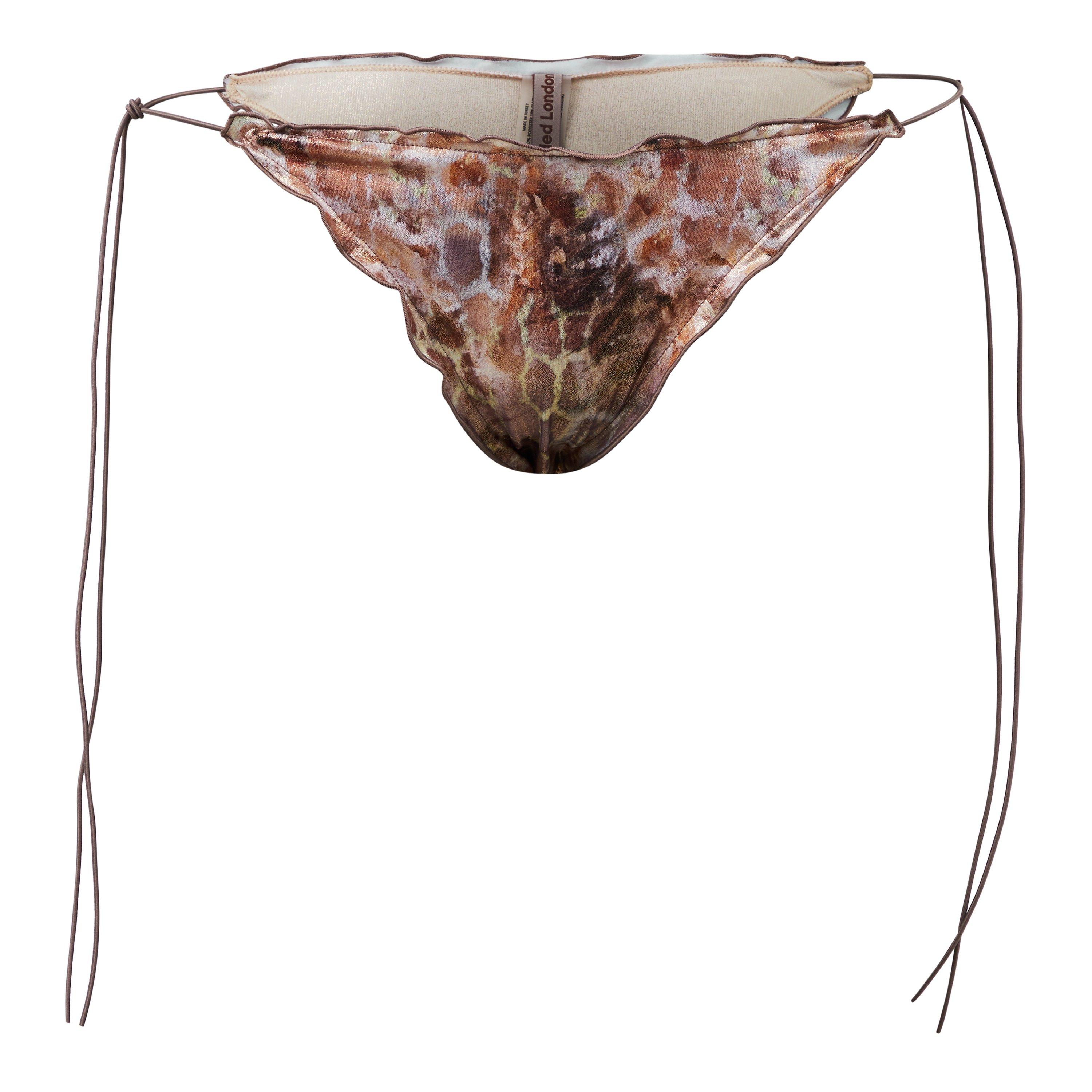 Leopard - Jaded London - Women's Ruffle Trim Metallic Brazilian Bikini Bottoms - 5