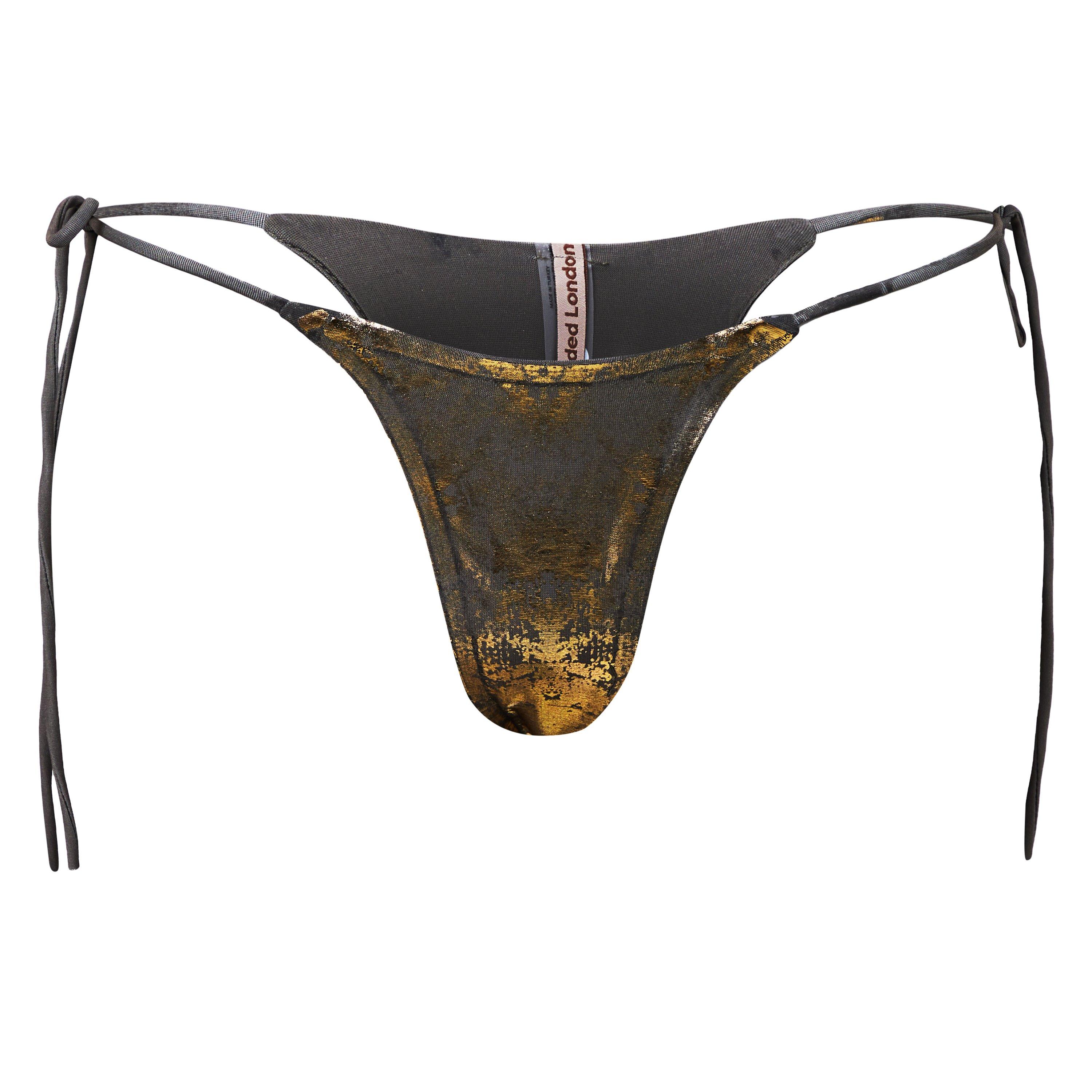 Foil Crackle - Jaded London - Women's Tie Side Bikini Bottoms - 5