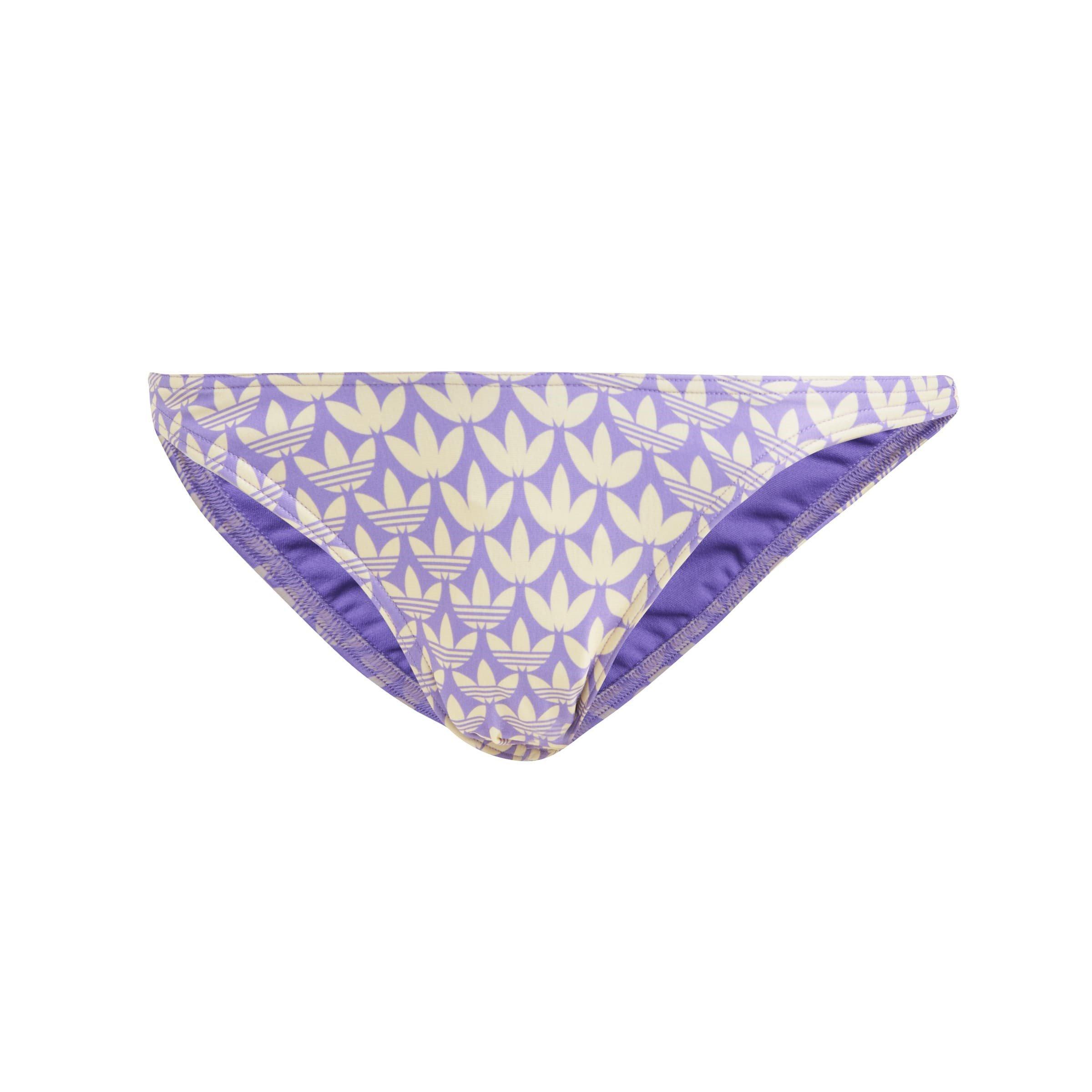 Adidas Originals Women's Monogram Bikini Bottoms - Almyel/Viofus - 12 (M)