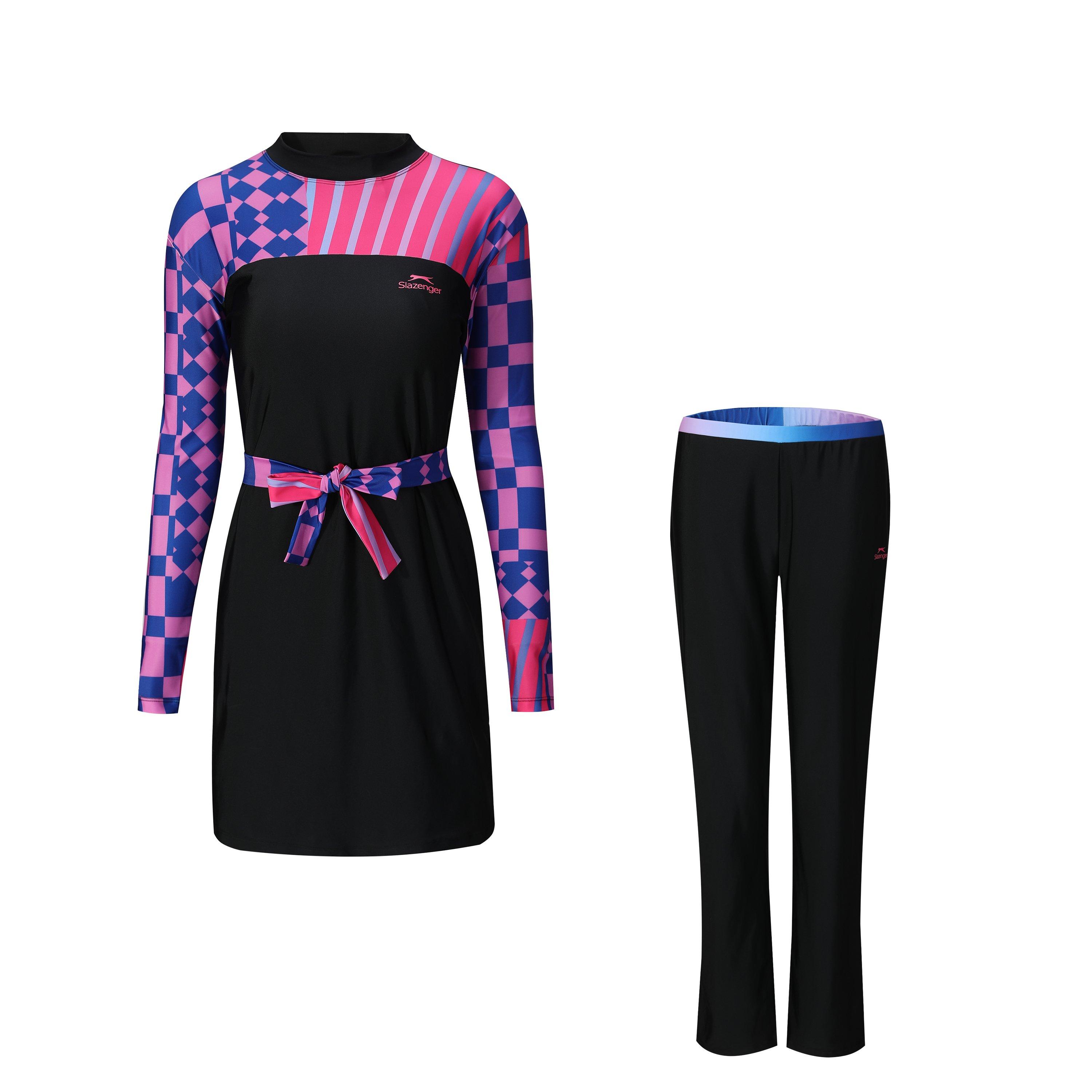 Grey/Pink - Slazenger - 3 Piece Burkini Set Womens - 1