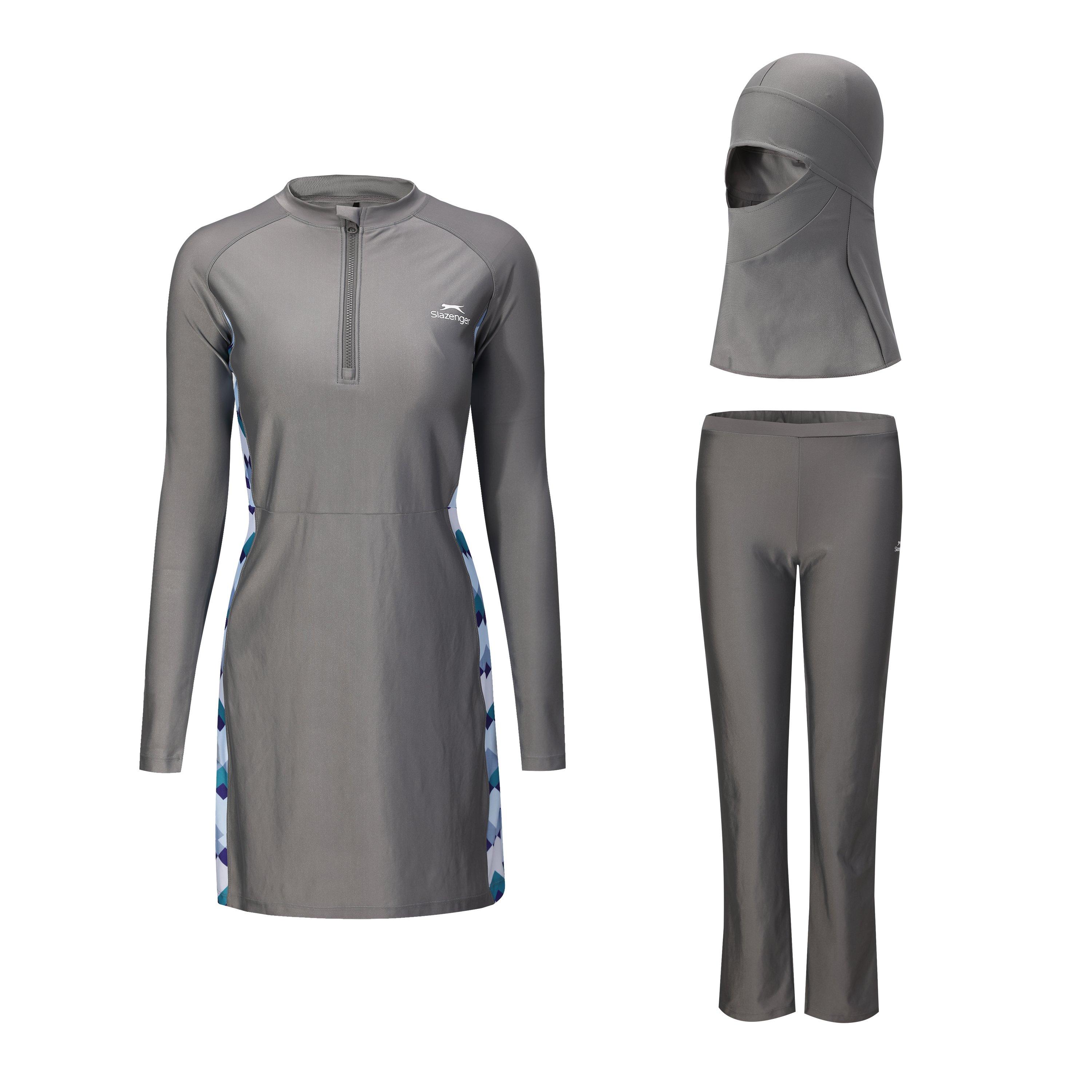Charcoal/Blue - Slazenger - 3-Piece Burkini Set Womens - 1